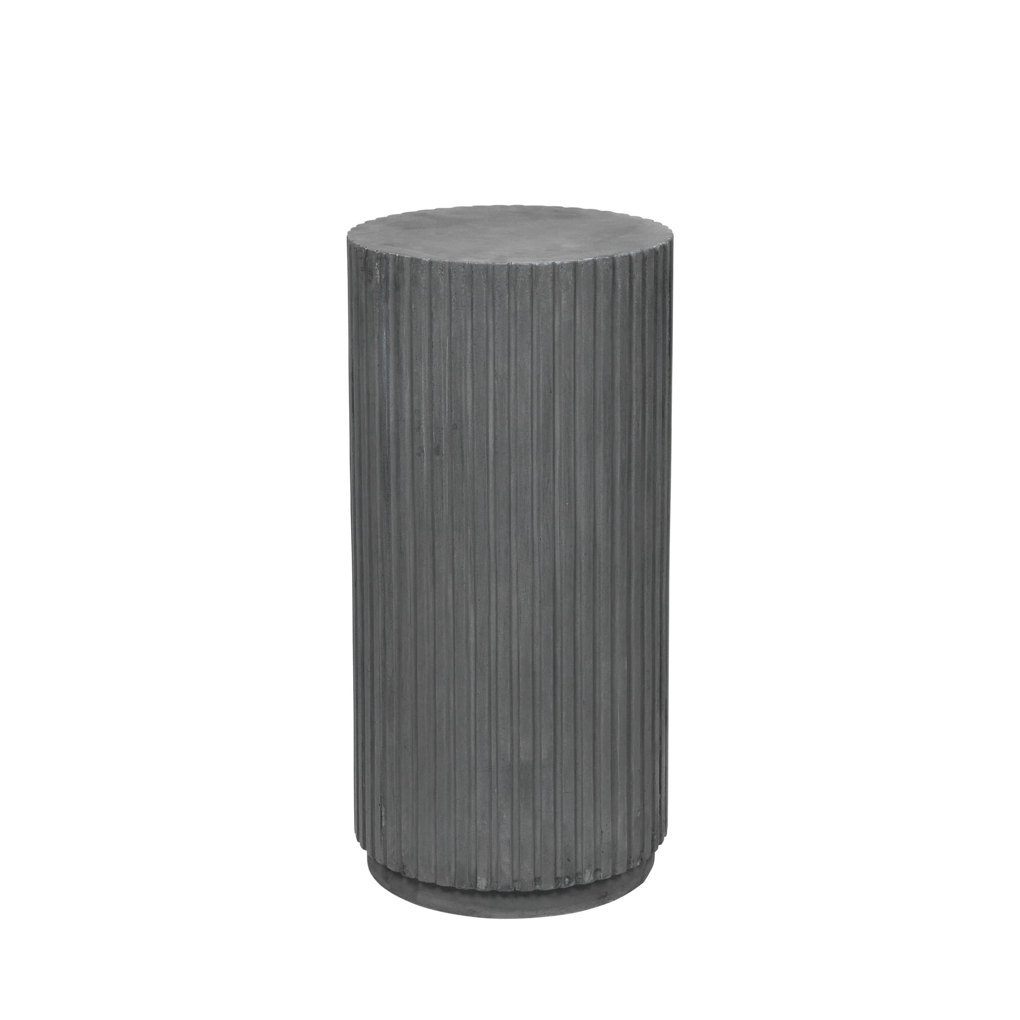 BROSTE COPENHAGEN Runt Rillo Sidobord - Grå Fibercement (Ø 38,5 cm)