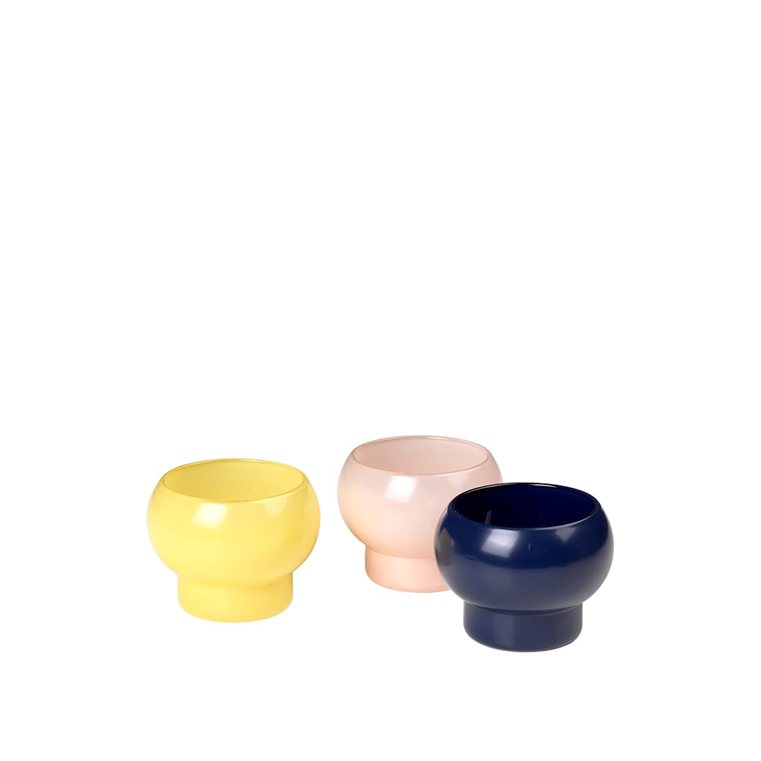 BROSTE COPENHAGEN Agat ljusstake (set om 3), färgat glas (Ø: 9 cm)