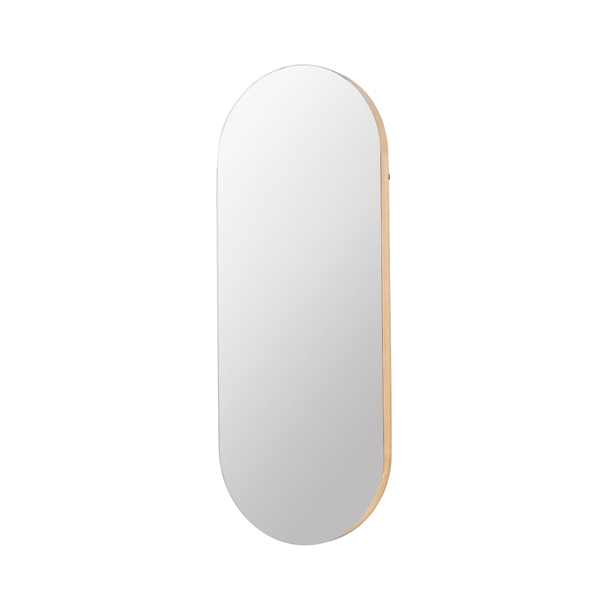 BROSTE COPENHAGEN Oval Alva Väggspegel - Spegelglas och Naturlig Ek (62 x 158 cm)