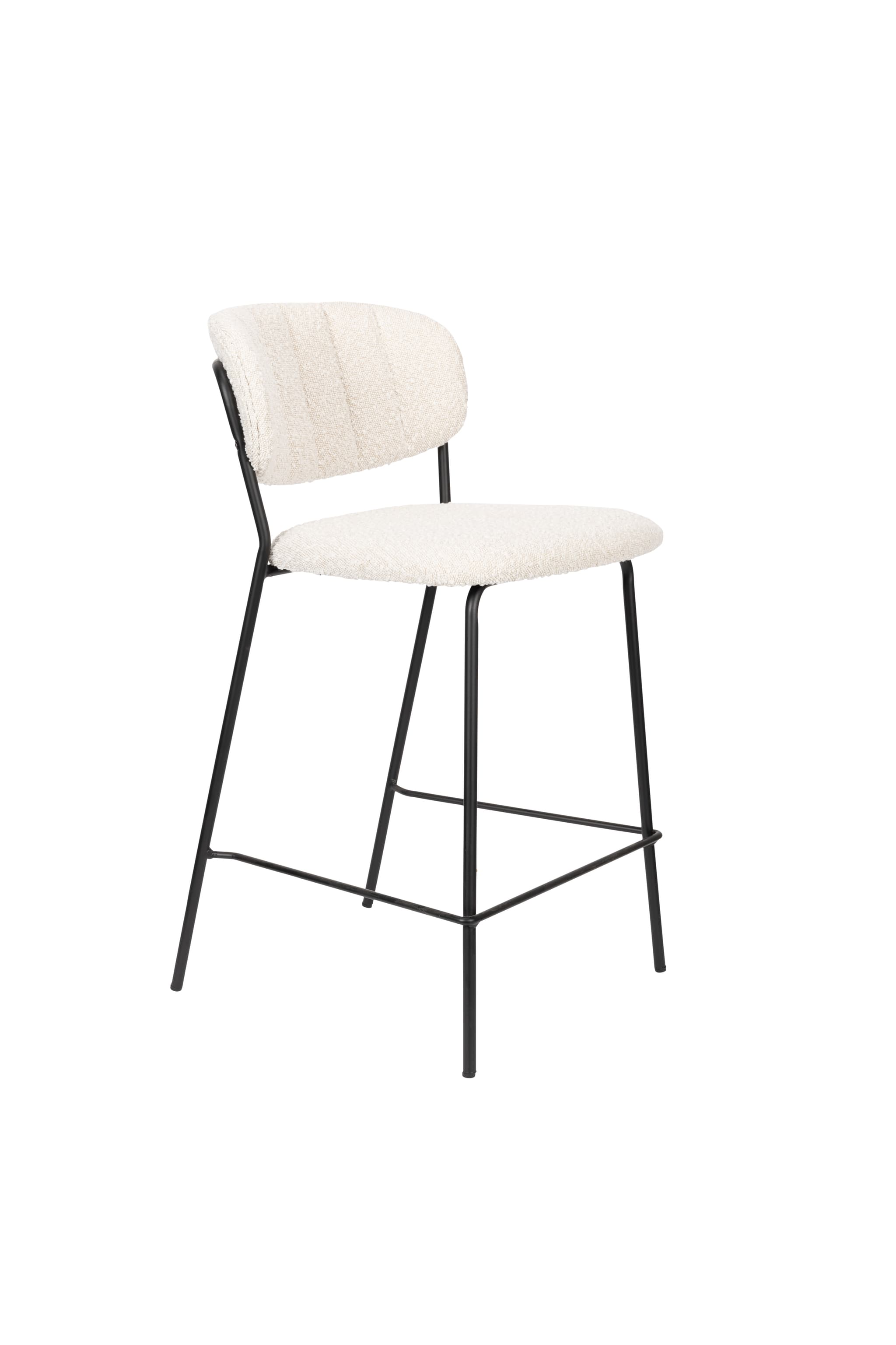 WHITE LABEL LIVING Counter Stool Jolien Black/Bouclé