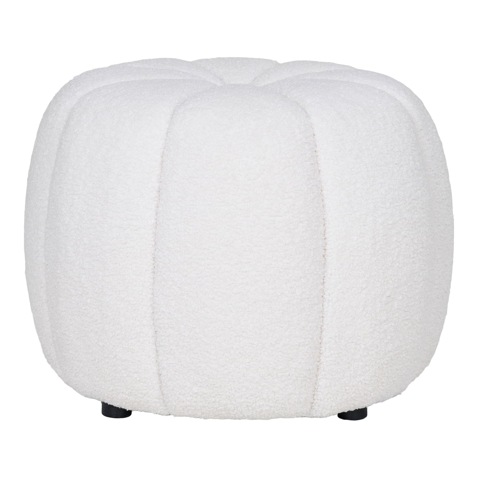 HOUSE NORDIC Paisley-puff, rund - benvit polyester (Ø48)