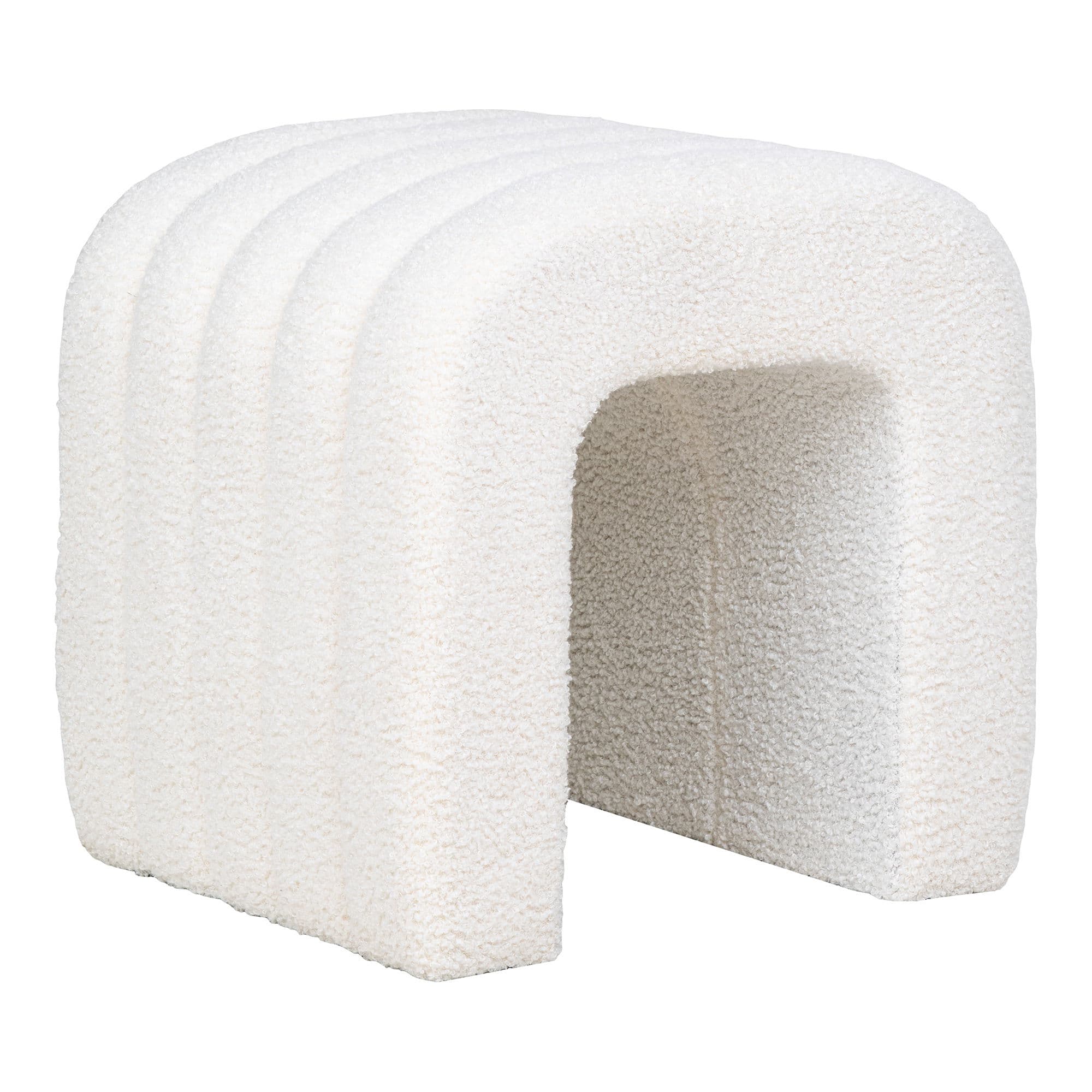 HOUSE NORDIC Puff, bouclé, vit, 41x36,5 cm, HN1234