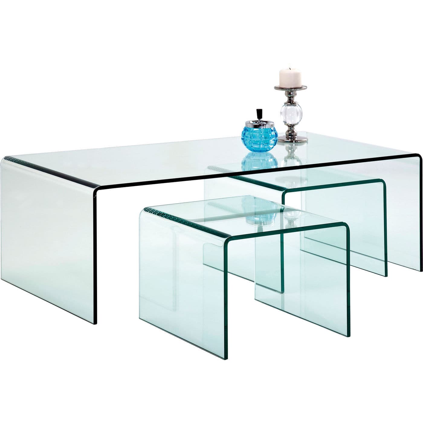 KARE DESIGN Clear Club Soffbord - Glas (3 / Set cm)