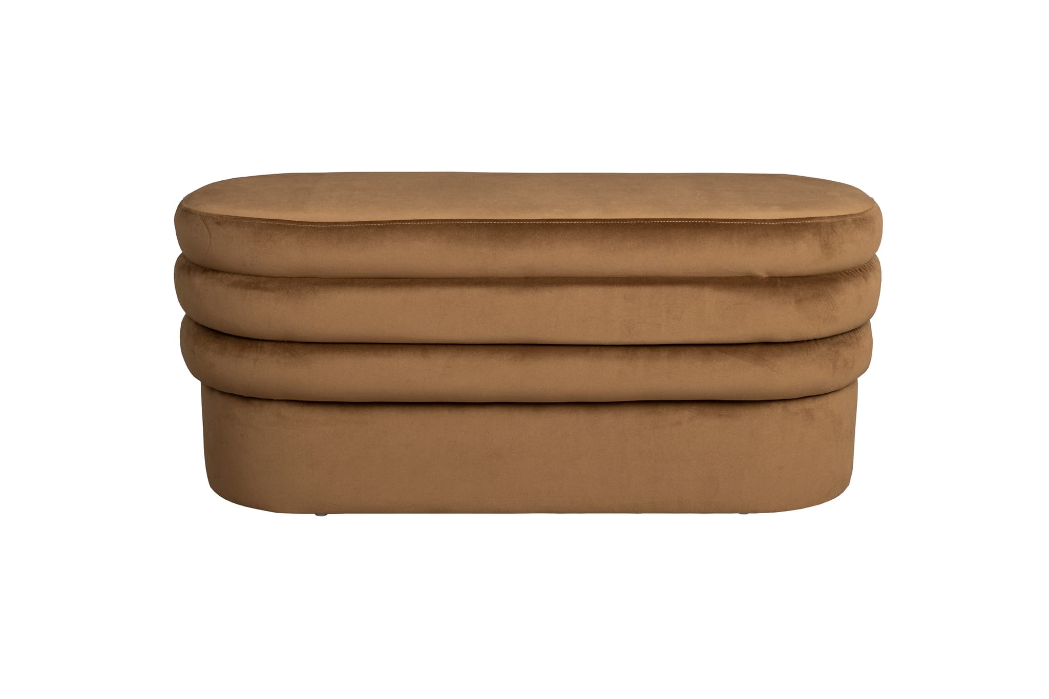 DUTCHBONE Aditi bänk, oval - brun polyester (93x35)