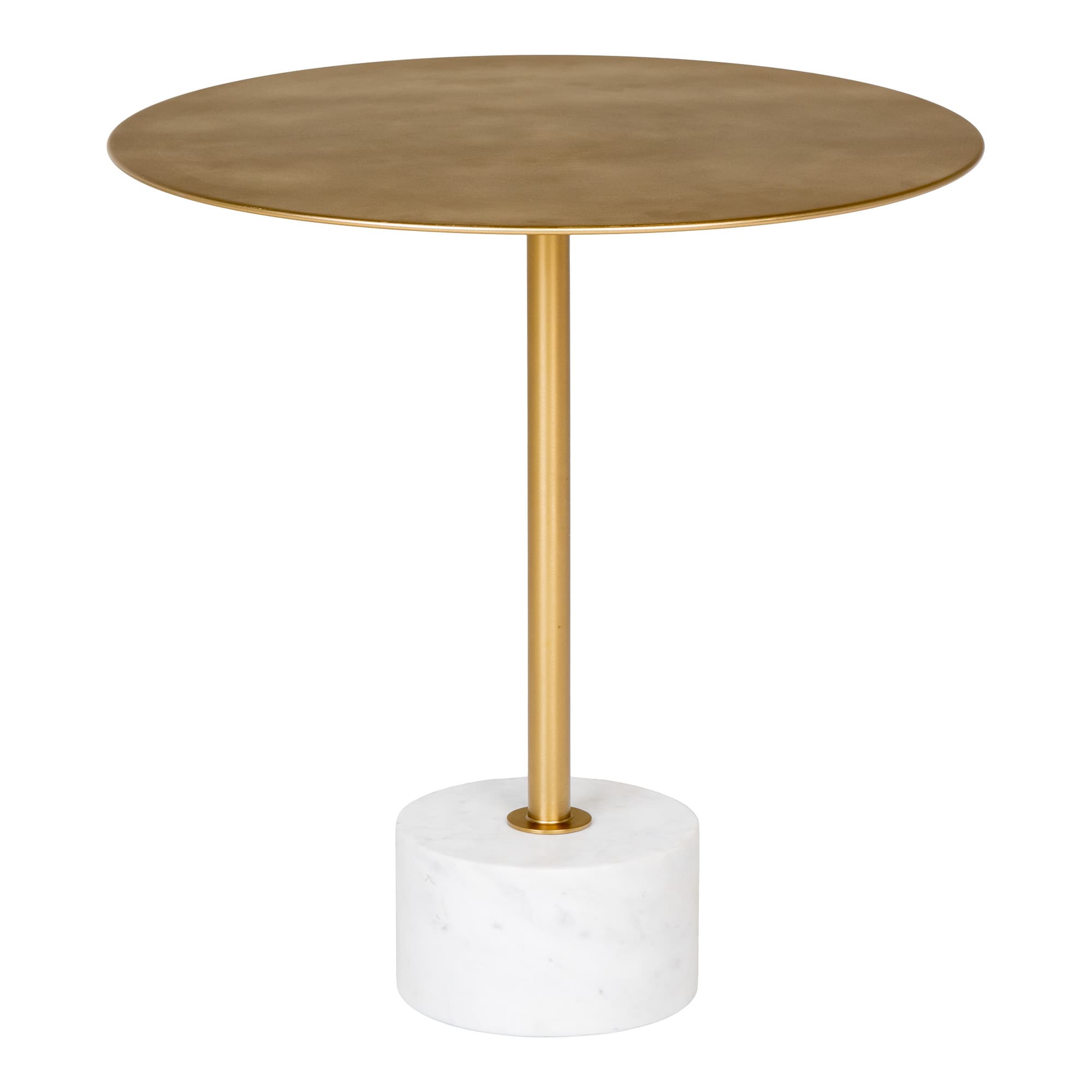HOUSE NORDIC Lecco hörnbord, runt - mässingsstål och marmor (Ø51)