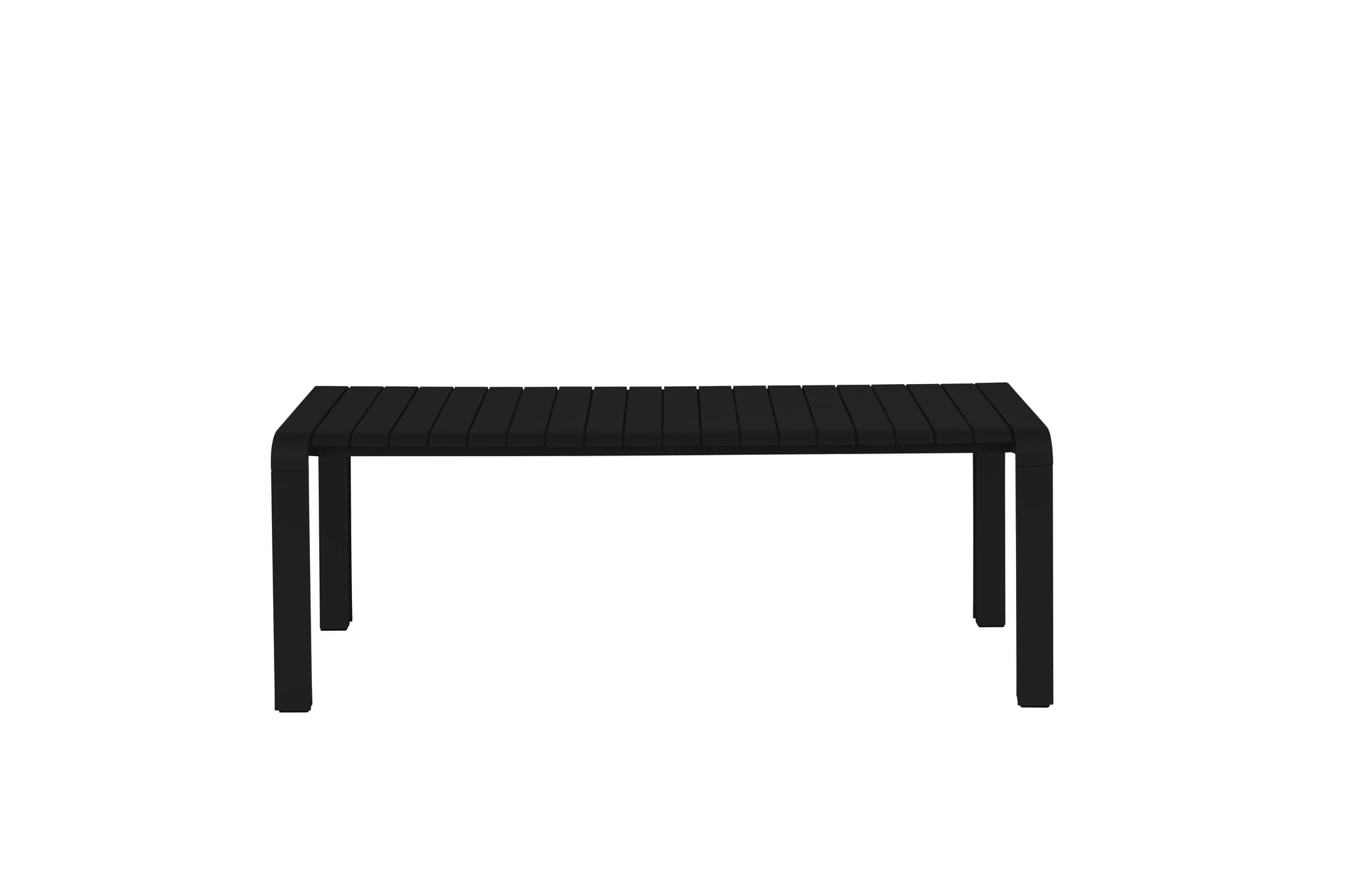 ZUIVER Vondel trädgårdsbänk, rektangulär - svart aluminium (129,5x45)