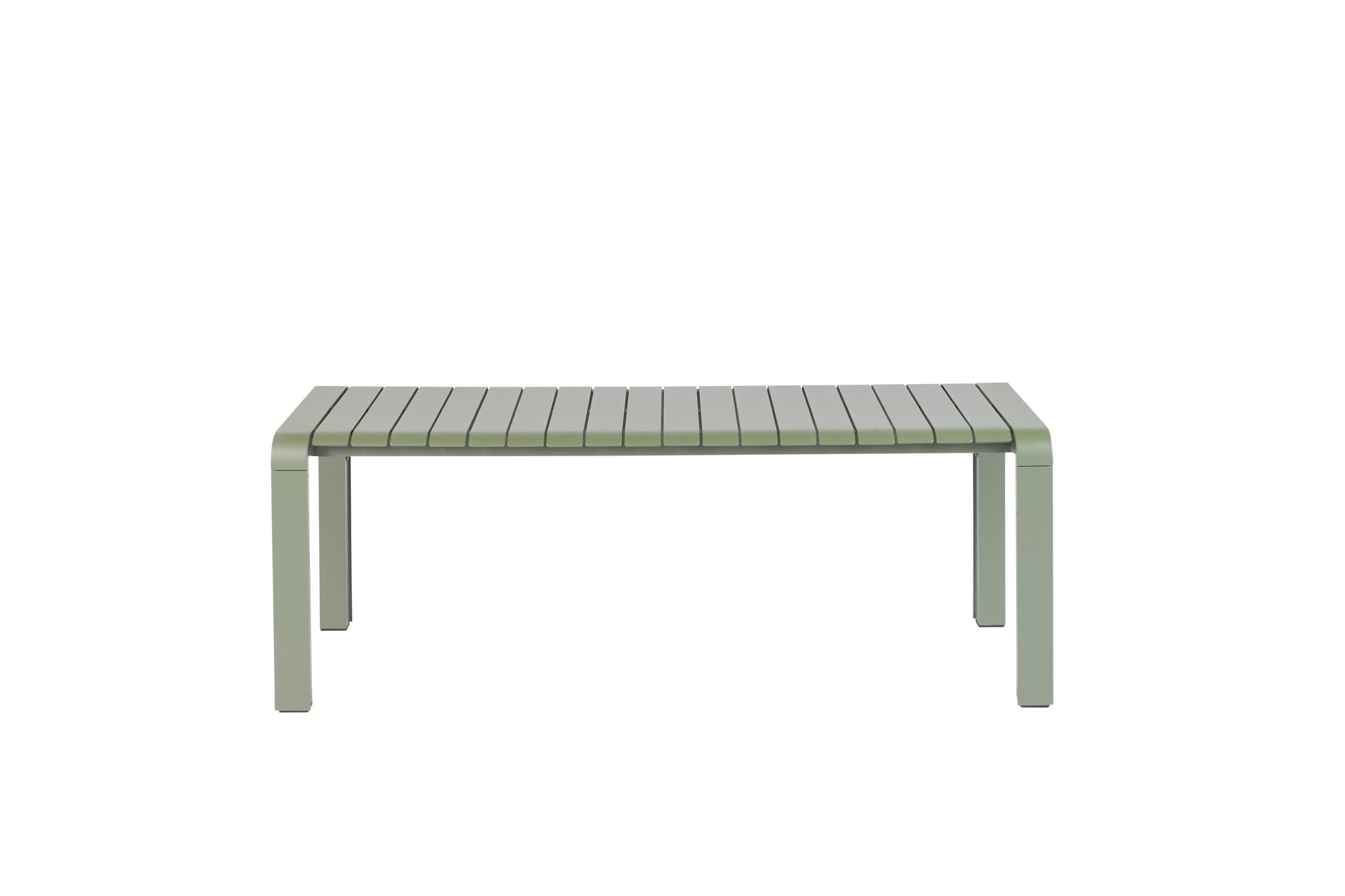 ZUIVER Vondel trädgårdsbänk, rektangulär - grön aluminium (129,5x45)
