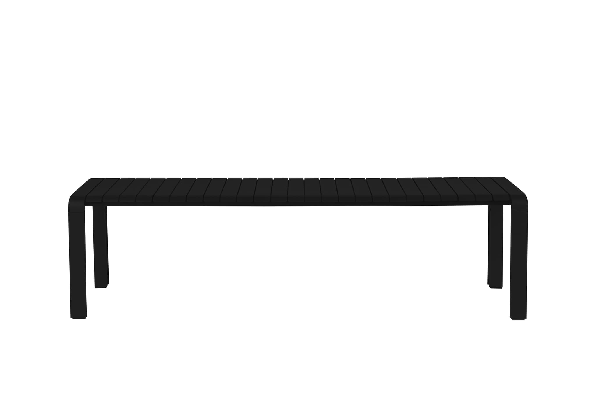 ZUIVER Vondel trädgårdsbänk, rektangulär - svart aluminium (175x45)