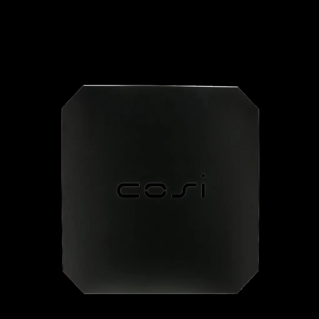 COSI FIRES Cosi bordsskiva, glaskant L för eldbord, fyrkantig - svart stål (53x53)