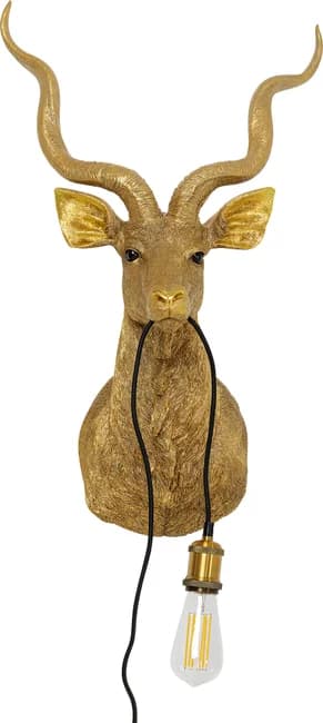 KARE DESIGN Animal Goat vägglampa - guld polyresin och aluminium