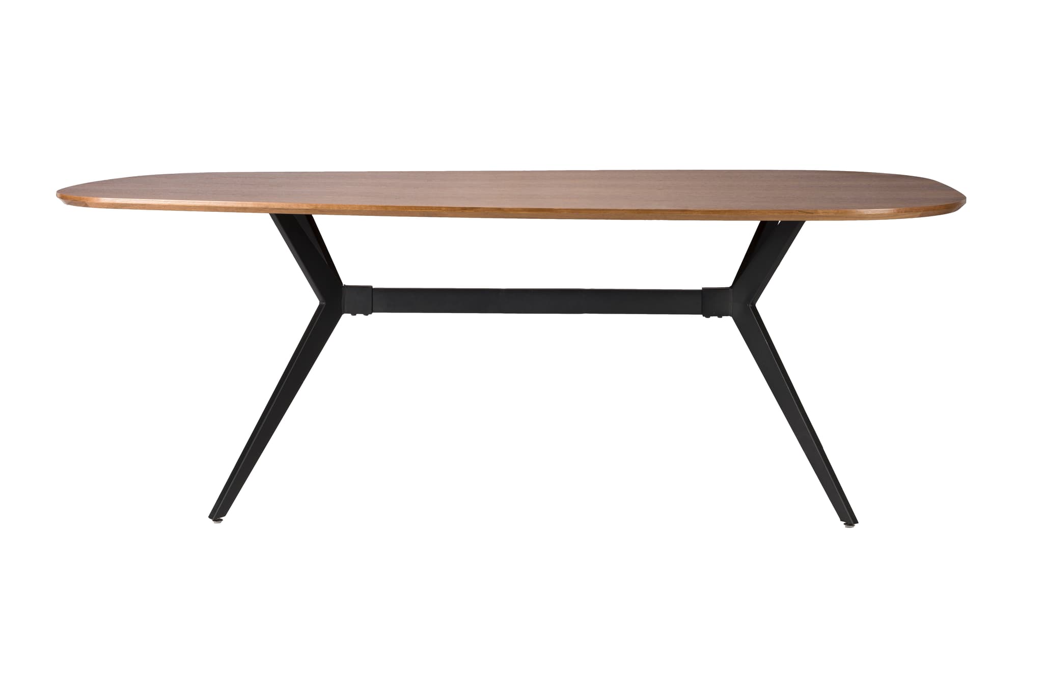 WHITE LABEL LIVING Chase matbord, organiskt rektangulärt - brun MDF och svart järn (180x90)