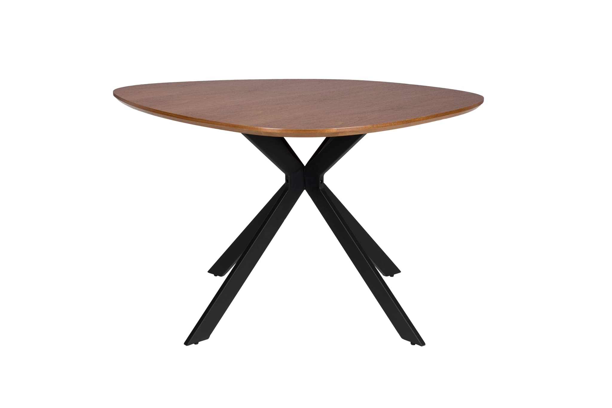WHITE LABEL LIVING Chase matbord, organiskt runt - brun MDF och svart metall (Ø110)