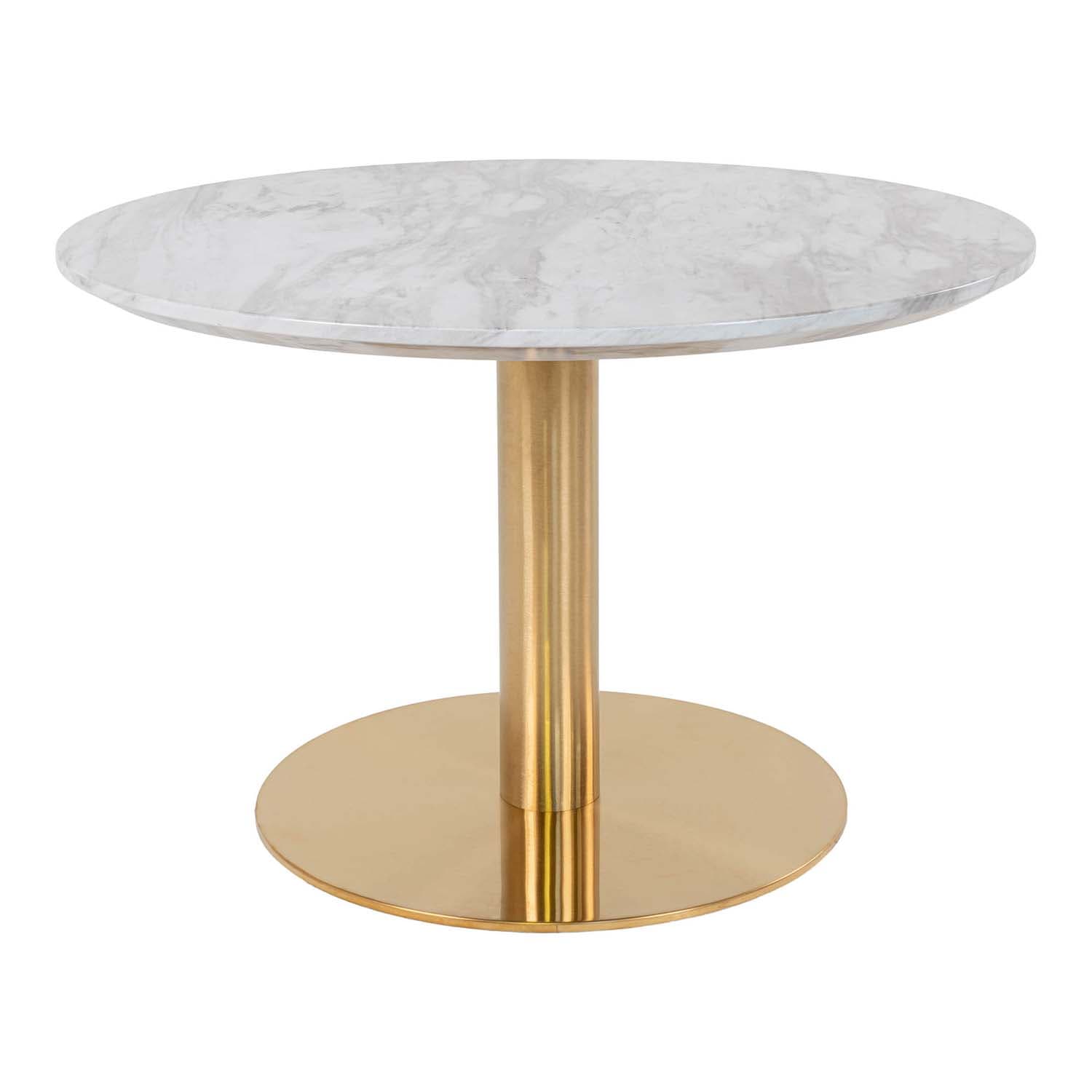 HOUSE NORDIC Bolzano soffbord - MDF med marmorlook och mässingsstål (Ø70)