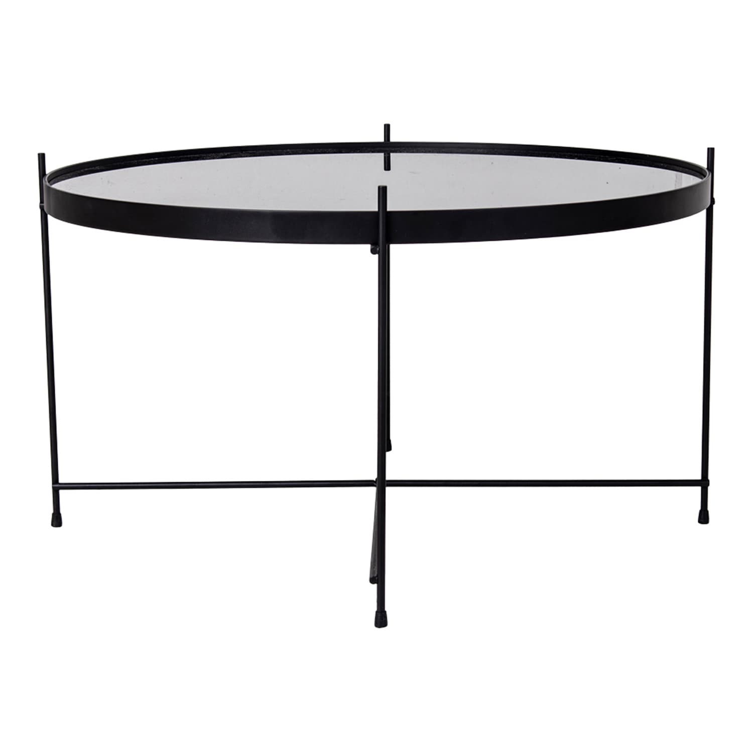 HOUSE NORDIC Runt Venezia Soffbord - Glas och Svart Stål (Ø 70 cm)