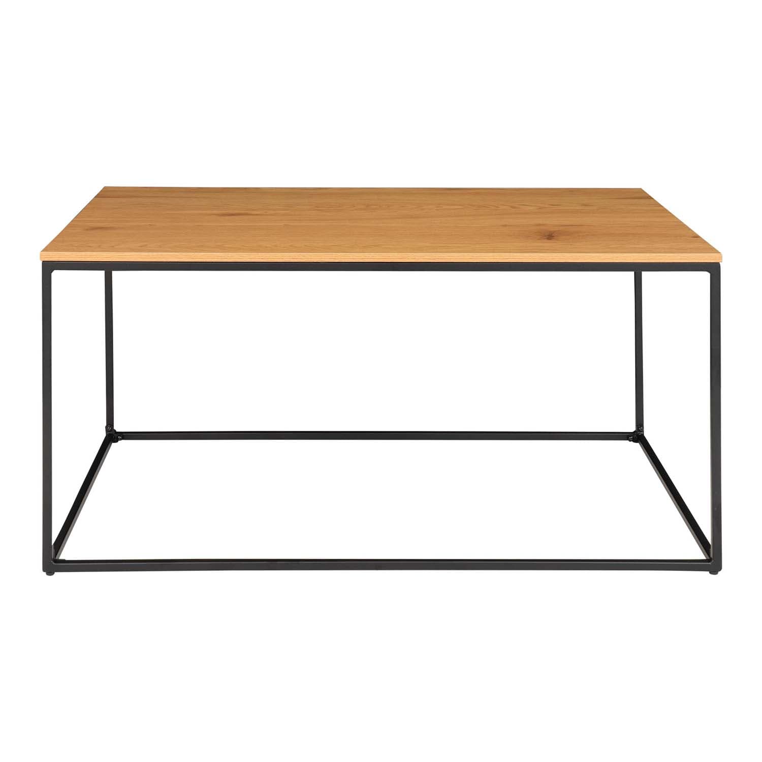HOUSE NORDIC Vita soffbord - naturlig melamin och svart stål (60x90)