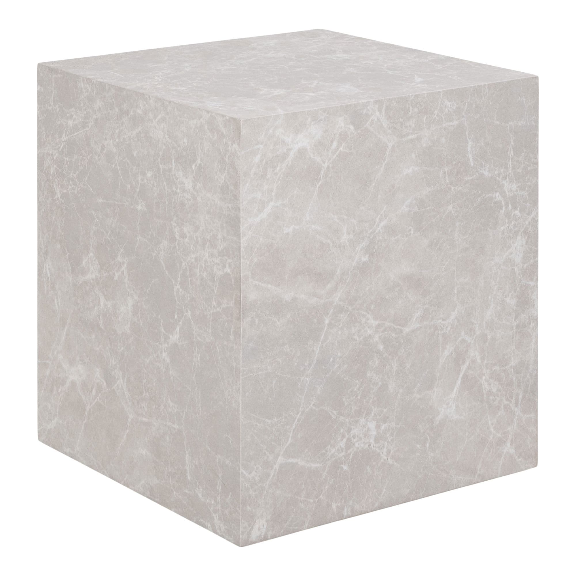 HOUSE NORDIC Sidobord, marmorlook, beige, 40x40x45 cm
