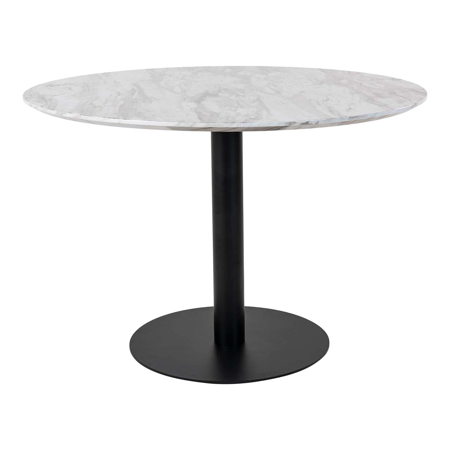 HOUSE NORDIC Bolzano Matbord - MDF med Marmorlook och Svart Stål (Ø 110 cm)