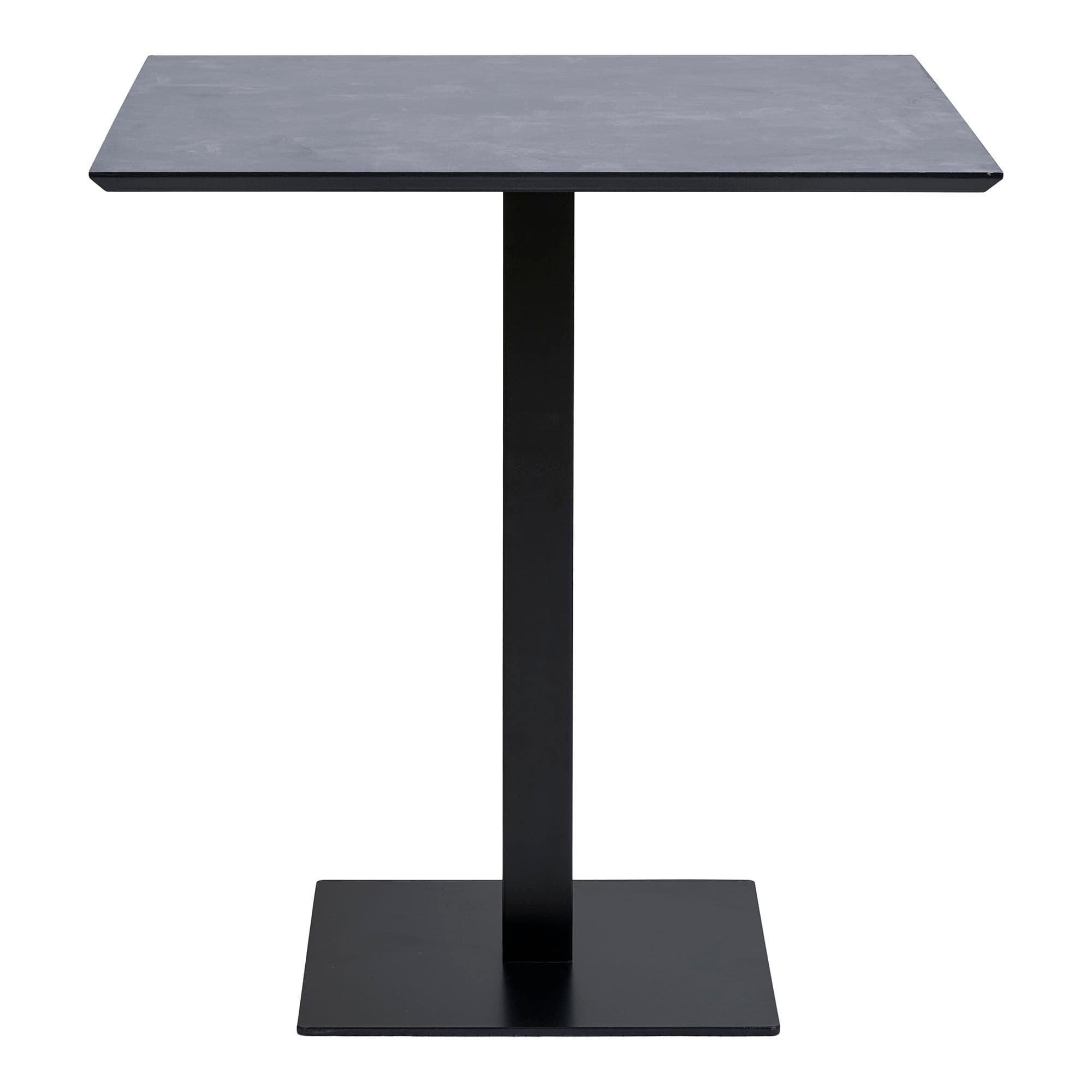 HOUSE NORDIC Fano cafébord, fyrkantigt - mörk stengrå melamin och svart stål (70x70)