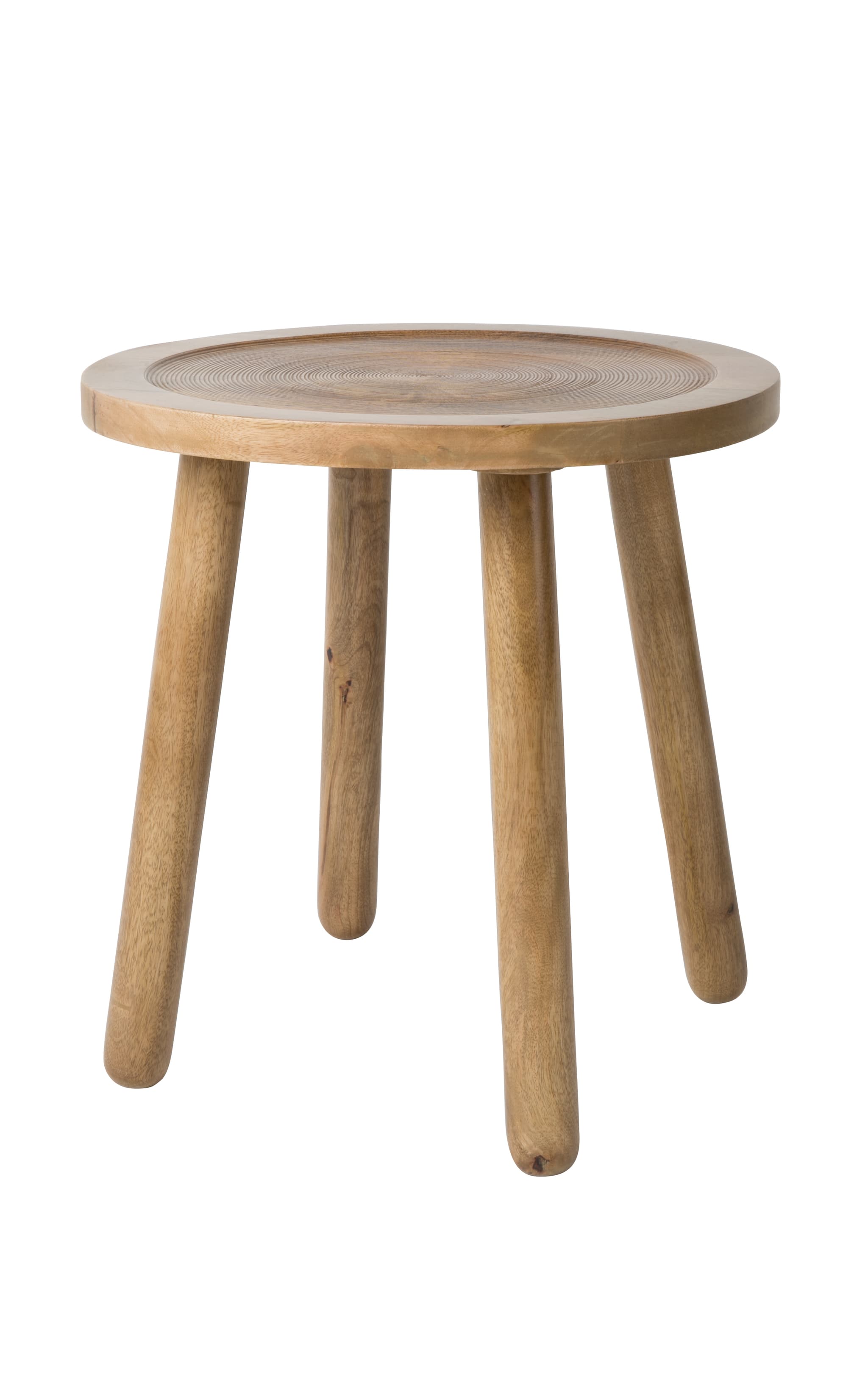 ZUIVER Dendron sidobord S, runt - brunt mangoträ (Ø43)