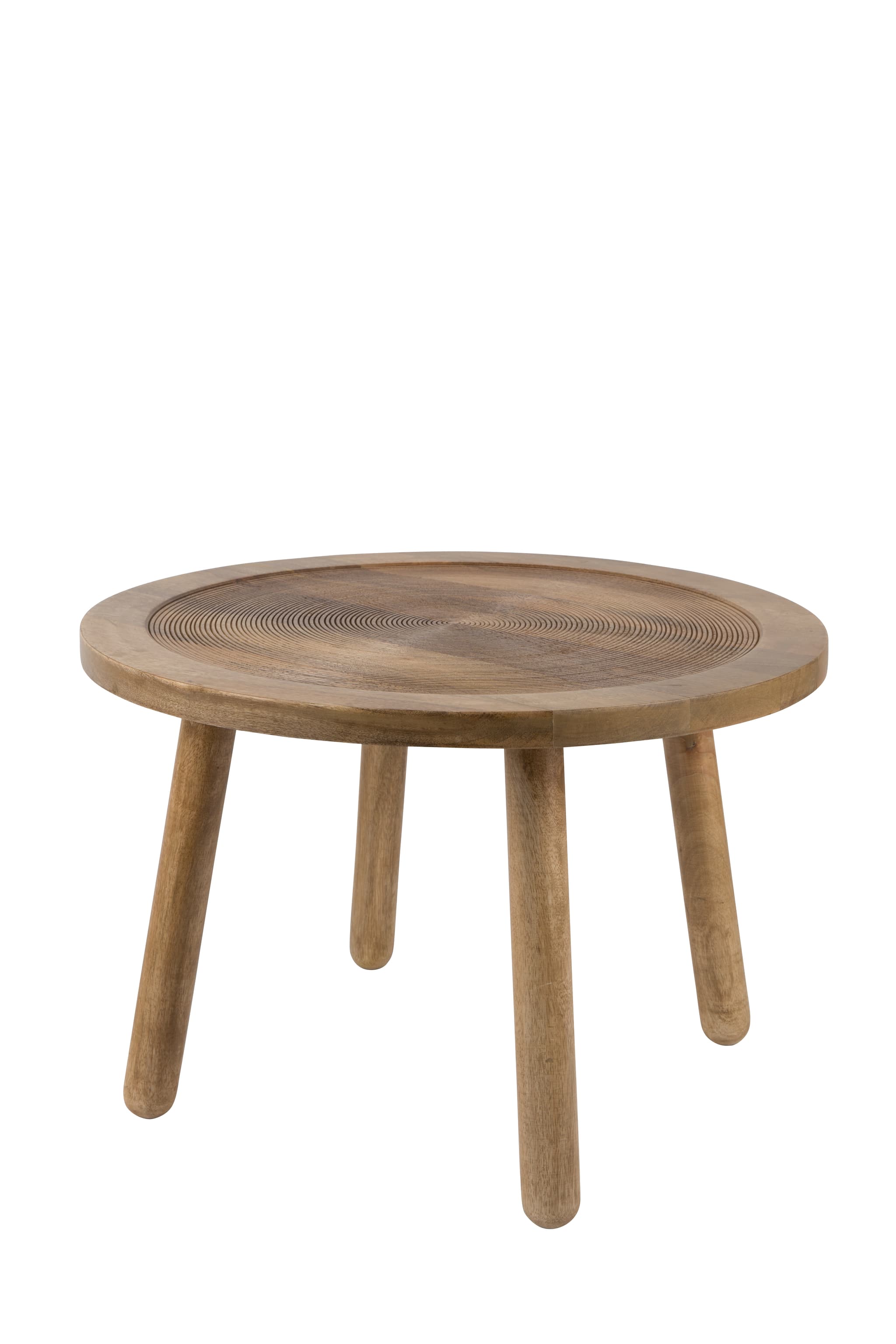 ZUIVER Dendron sidobord L, runt - brunt mangoträ (Ø60)