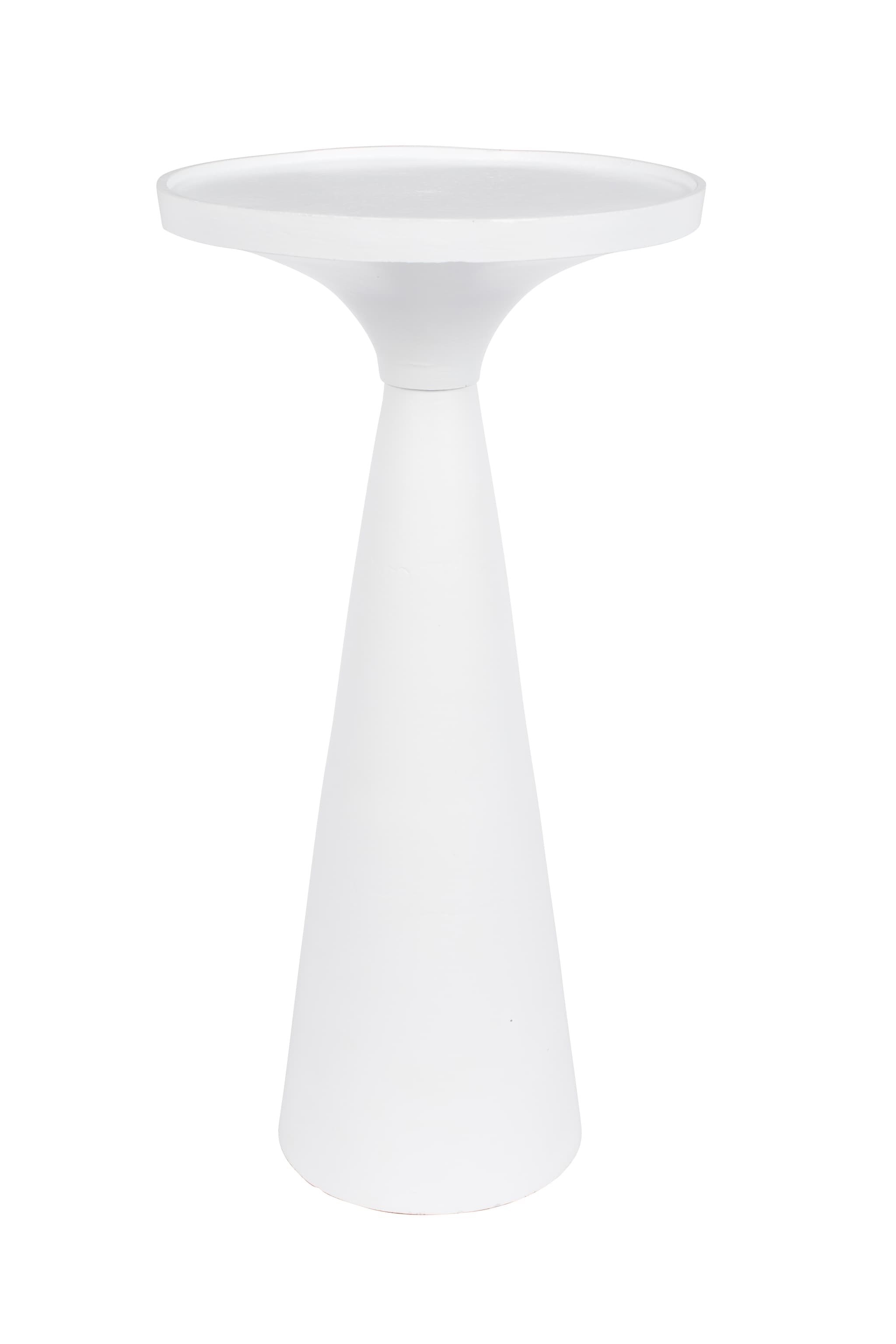 ZUIVER Floss sidobord, runt - vit aluminium (Ø28)
