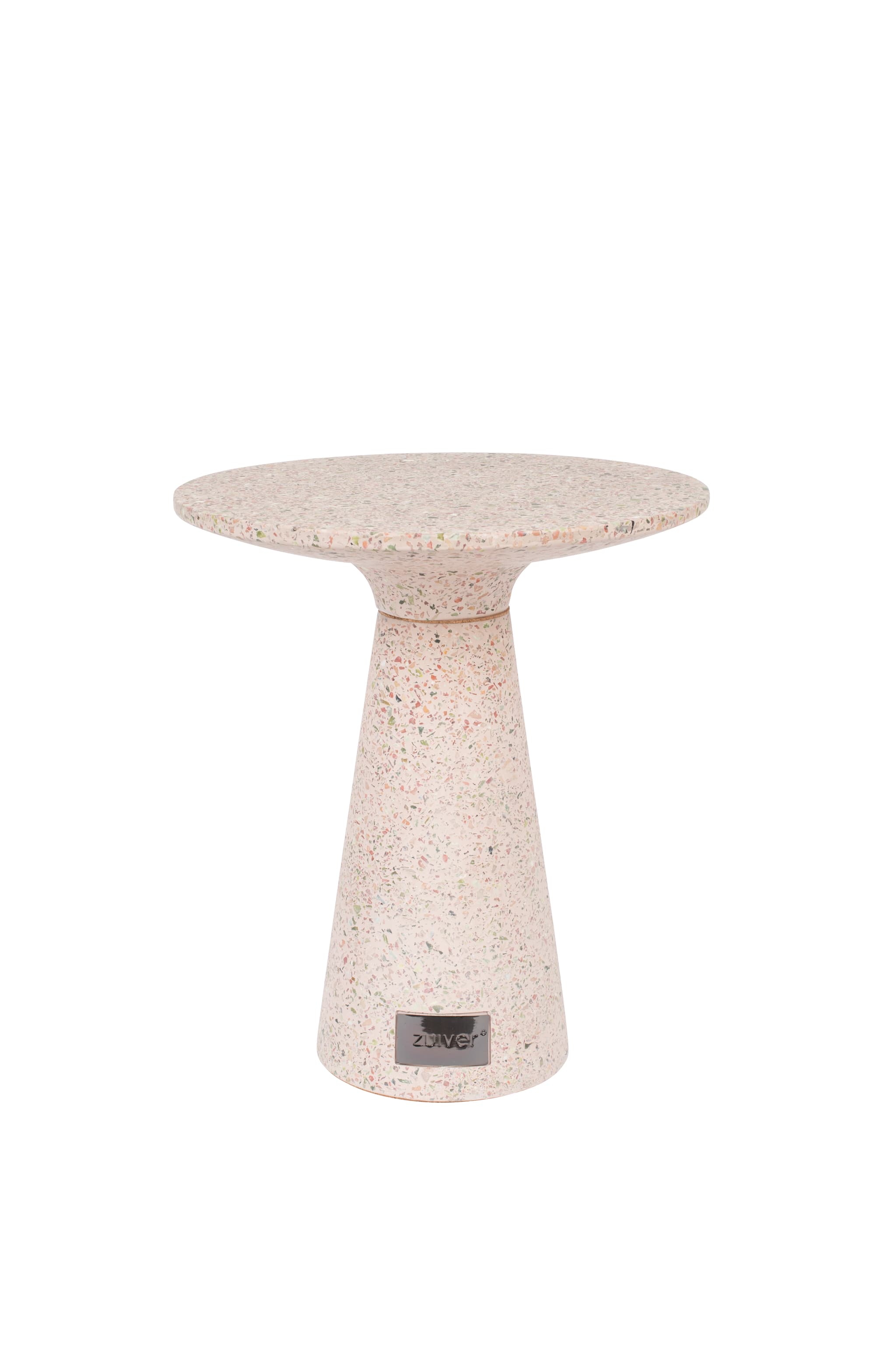 ZUIVER Victoria sidobord, runt - rosa terrazzo (Ø41)