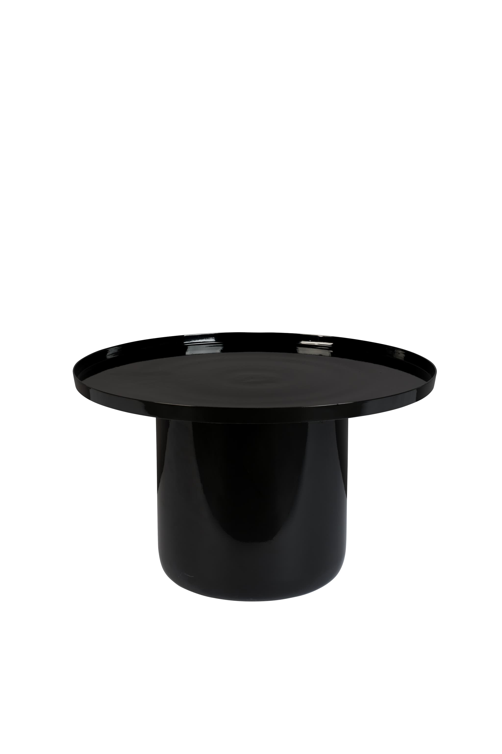 ZUIVER Shiny Bomb soffbord, runt - svart aluminium (Ø67)