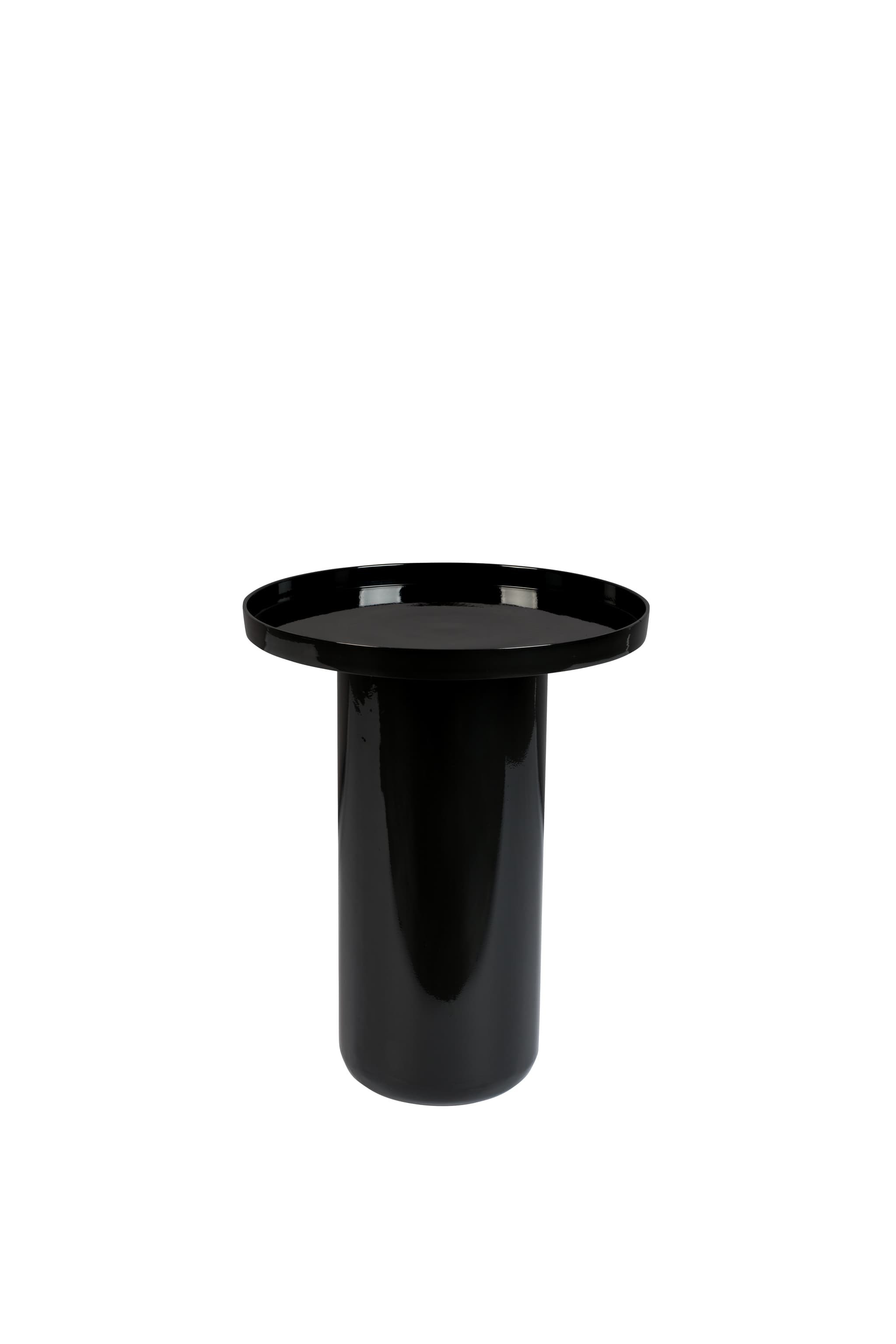 ZUIVER Shiny Bomb sidobord, runt - svart aluminium (Ø40)