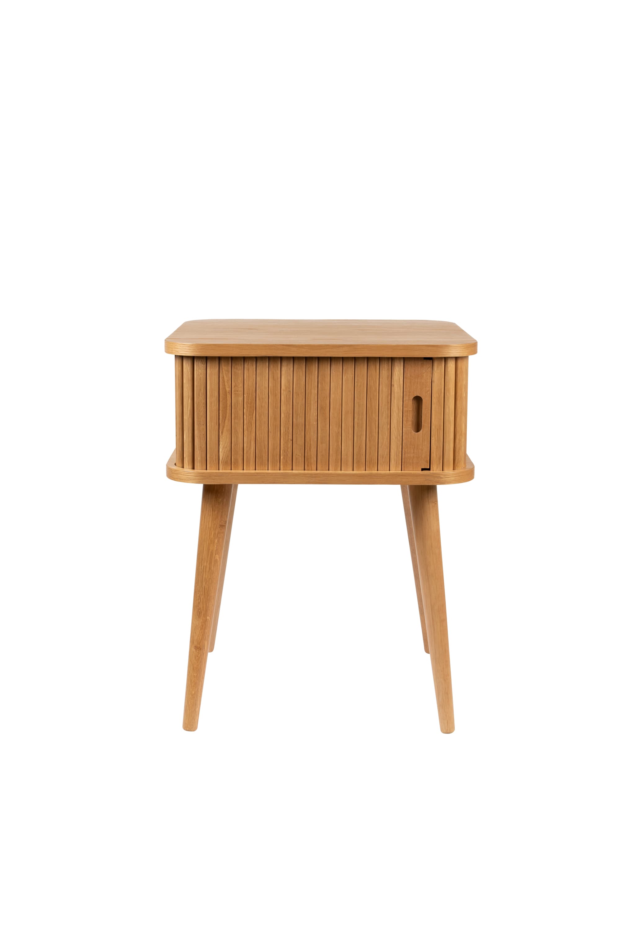 ZUIVER Barbier sidobord, w. 1 skjutdörr - naturlig ekfanér och ek (45x45)