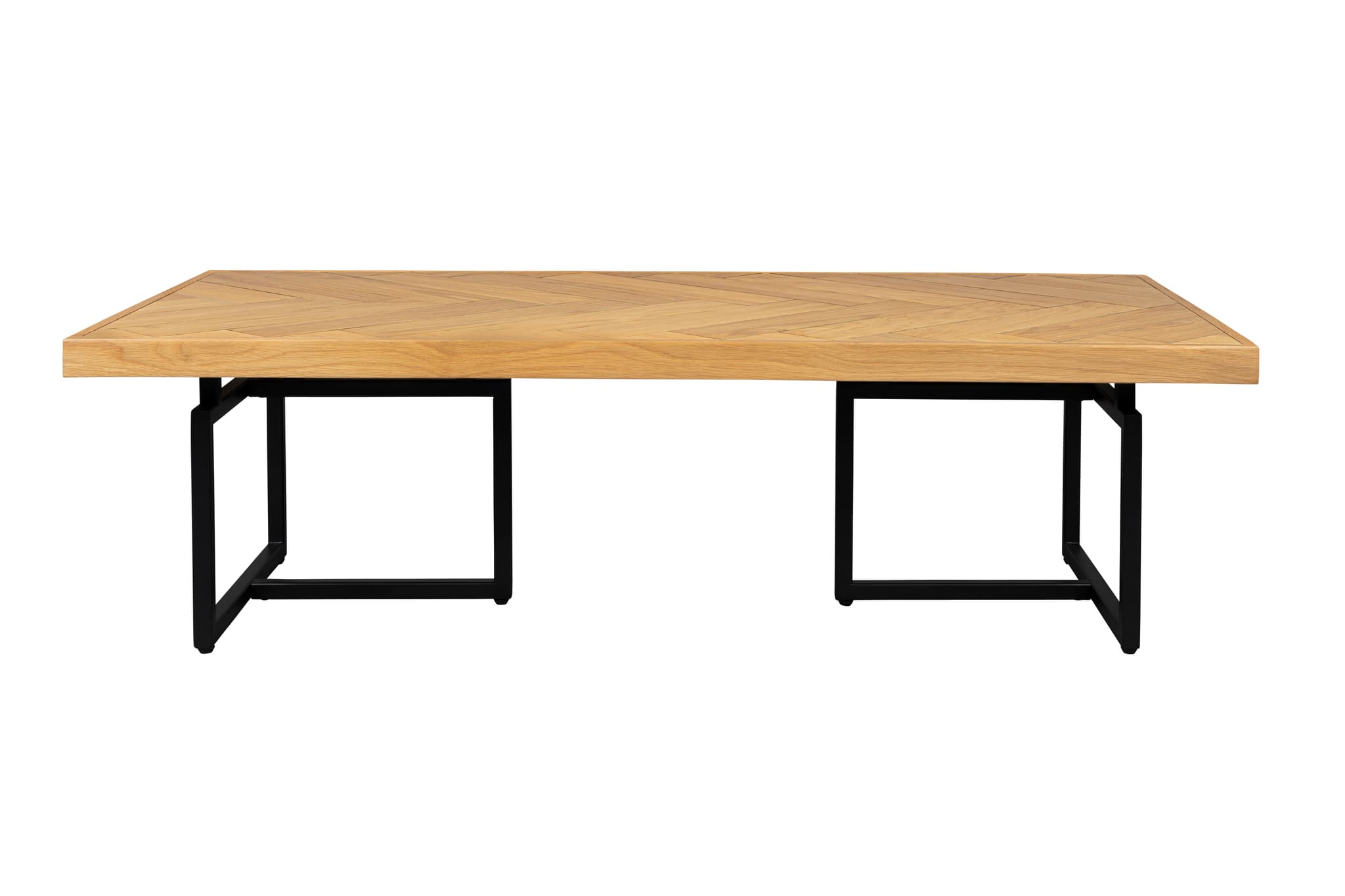 DUTCHBONE Klass soffbord, fiskben, rektangulärt - naturlig ek och svart stål (120x60)