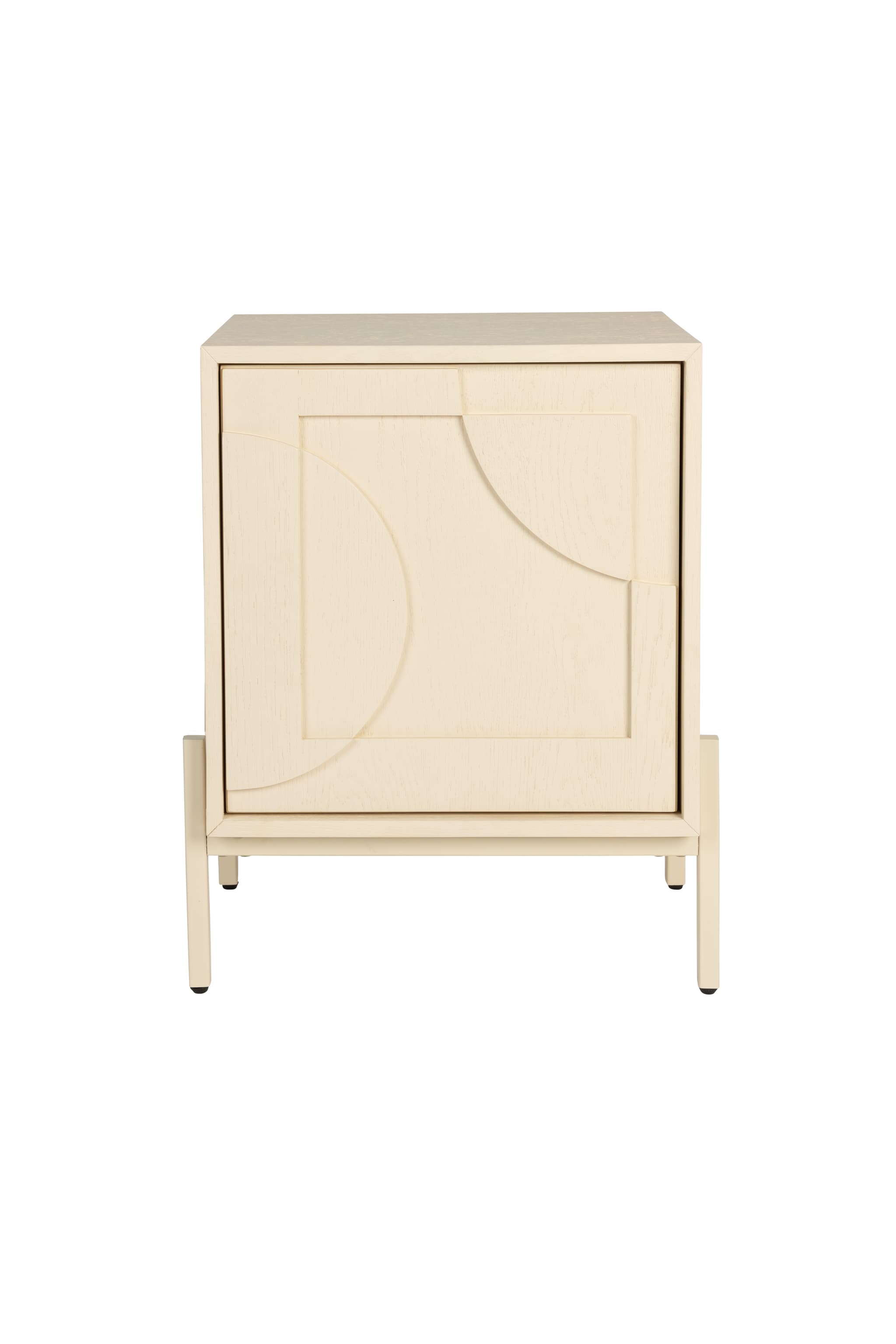ZUIVER Faces sidobord, w. 1 dörr och 1 hylla - beige ek och järn (45x35)