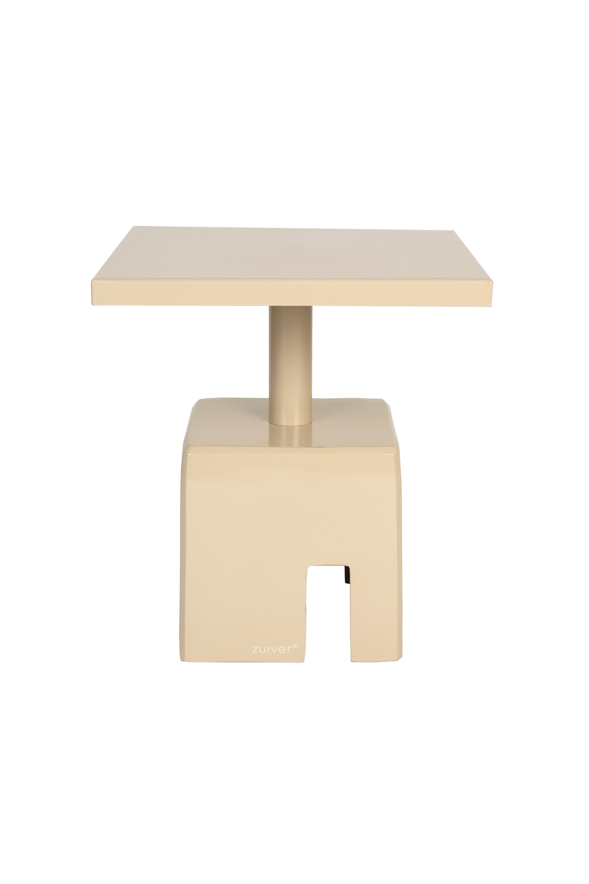 ZUIVER Knubbigt sidobord, fyrkantigt - beige järn (40x40)
