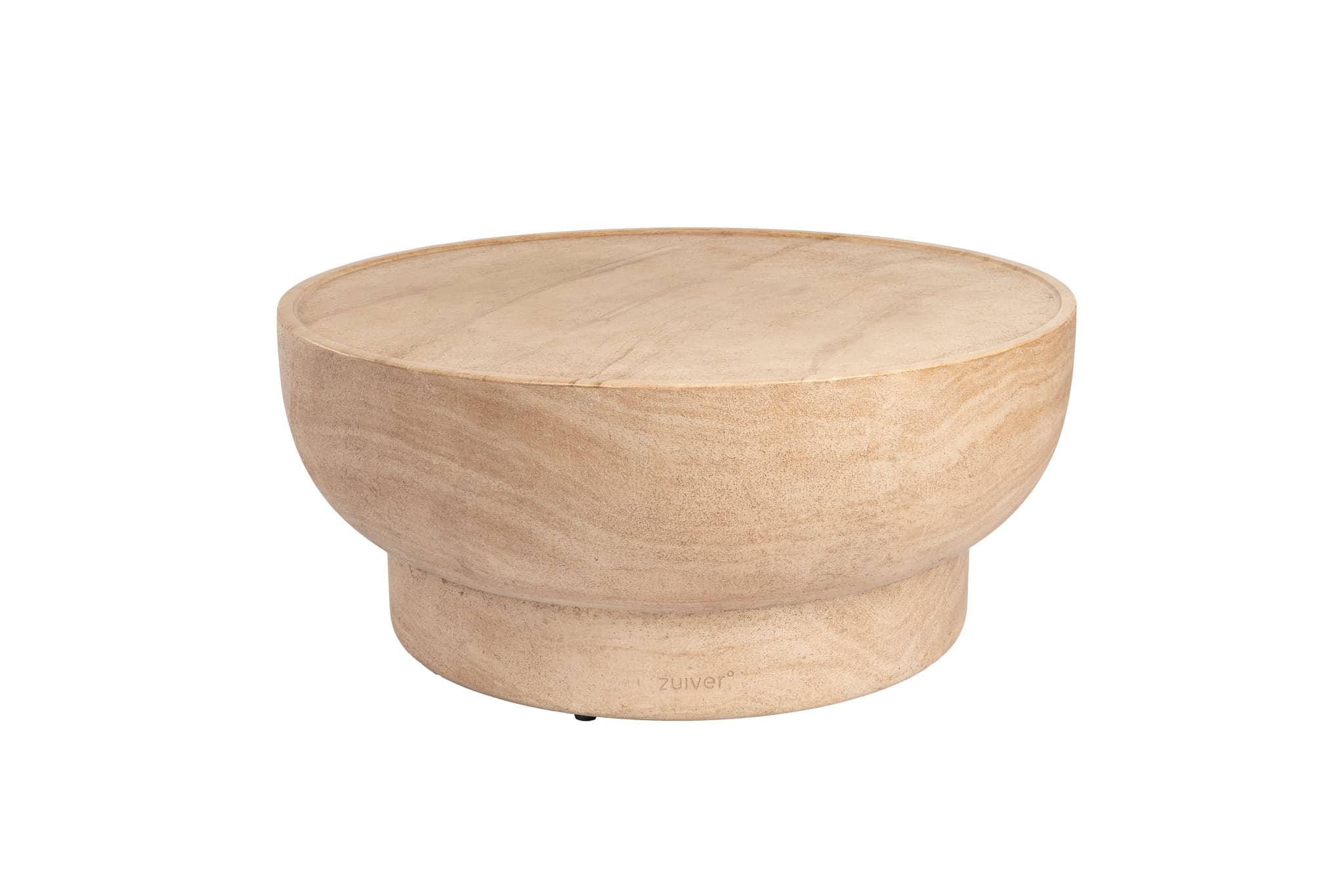 ZUIVER Noble soffbord, runt - beige betong i travertinlook (Ø80)
