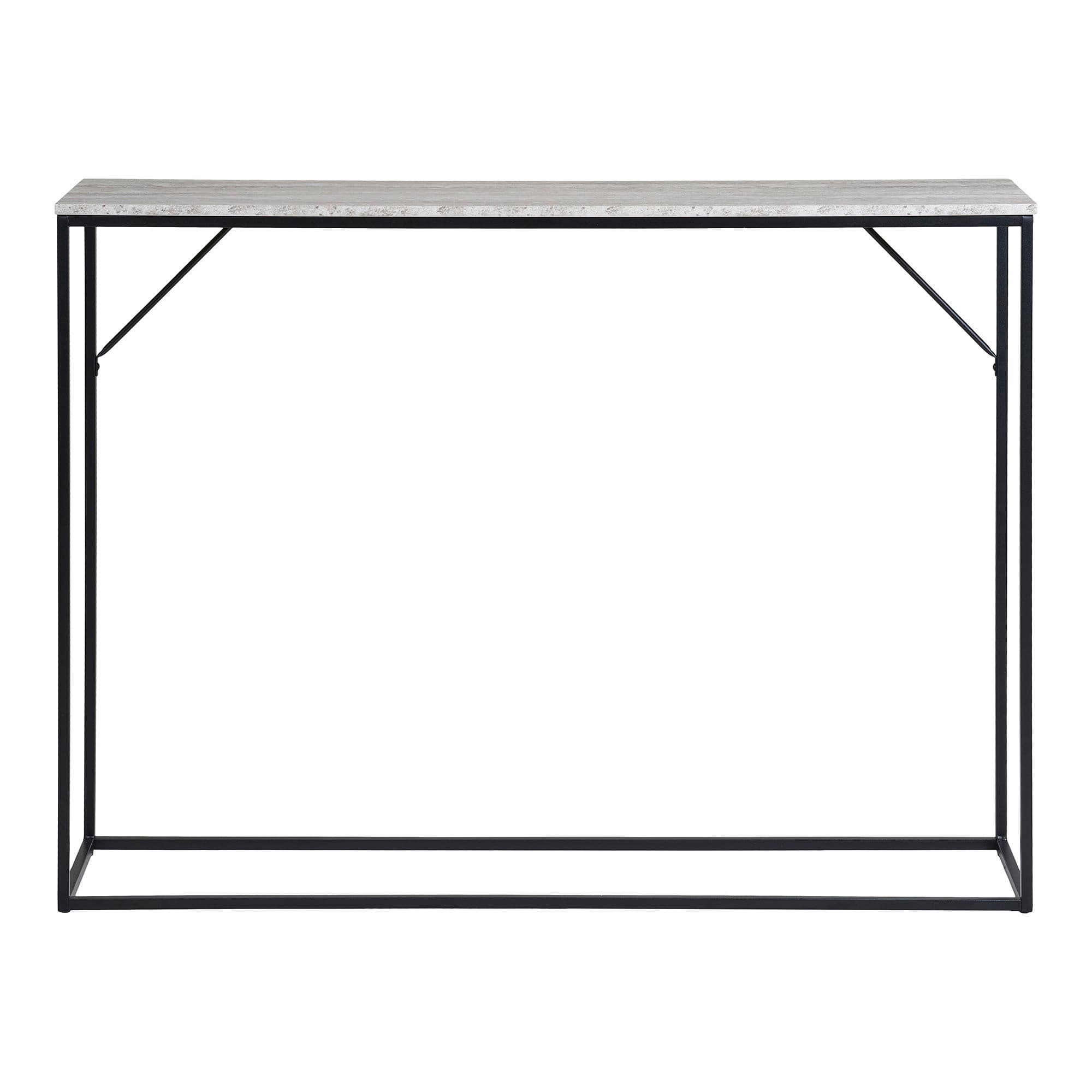 HOUSE NORDIC Vita konsolbord, rektangulärt - naturlig melaminfolie med travertin-look/svart stål (110x26)