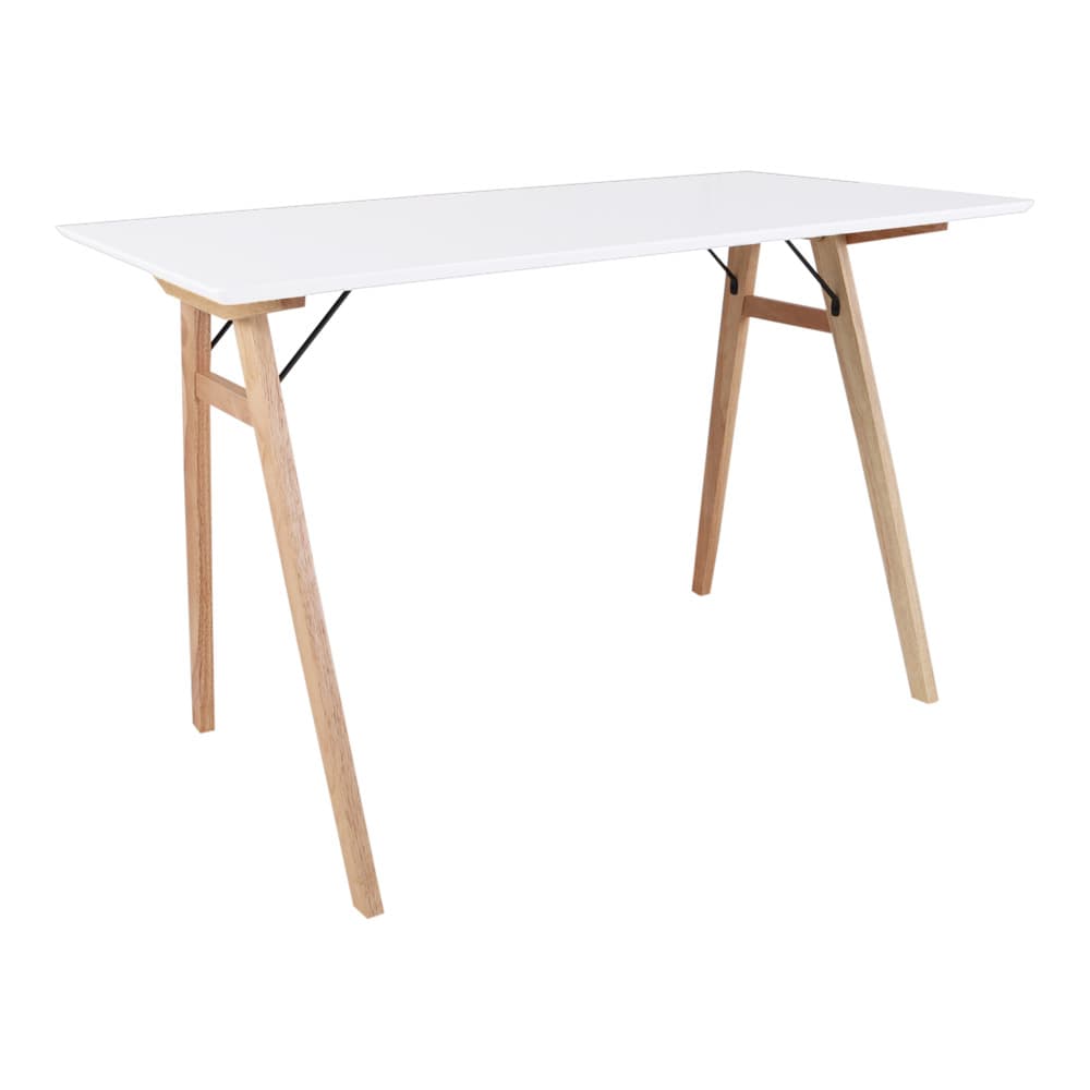 HOUSE NORDIC Vojens skrivbord - vit / naturlig MDF / gummiträ, rektangulär (120x60)