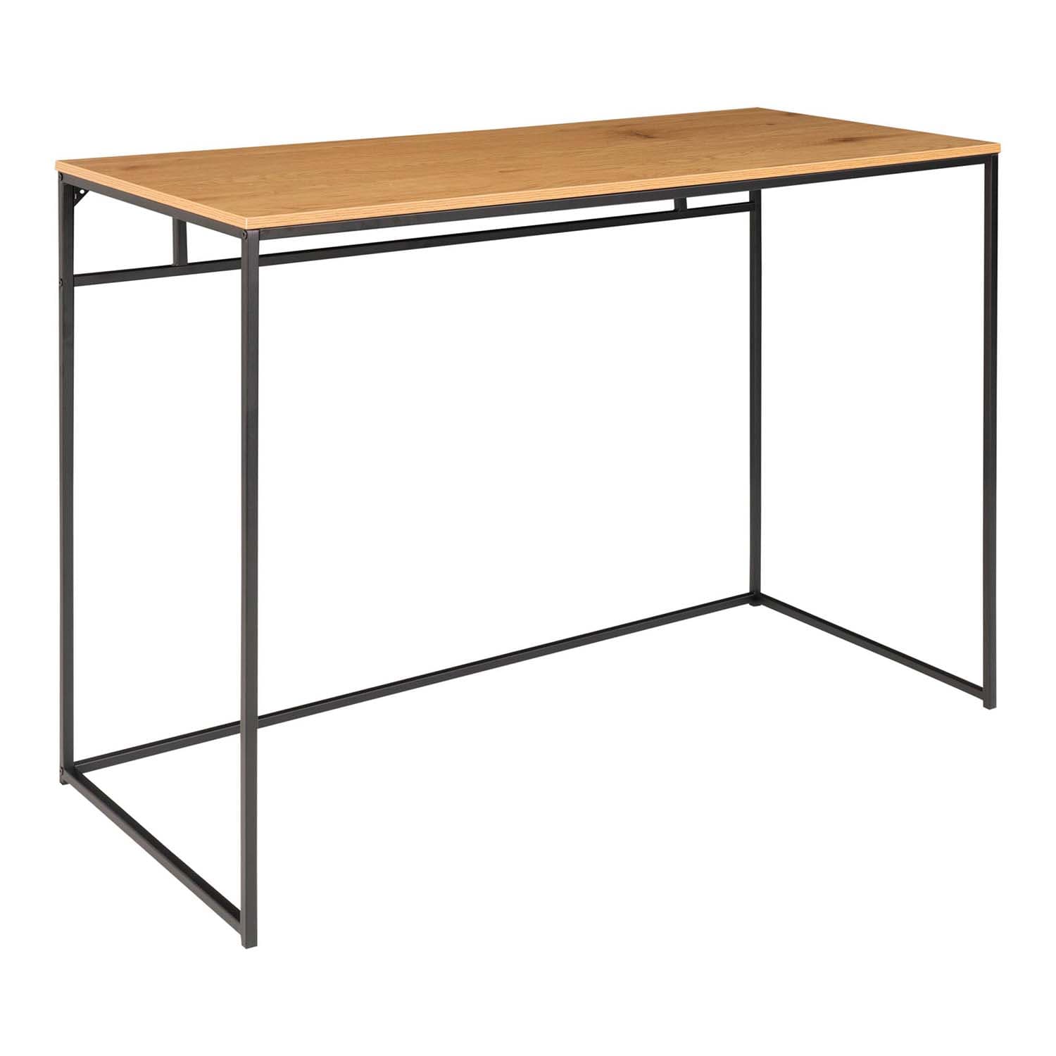 HOUSE NORDIC Vita skrivbord - naturlig melamin och svart stål (100x45)