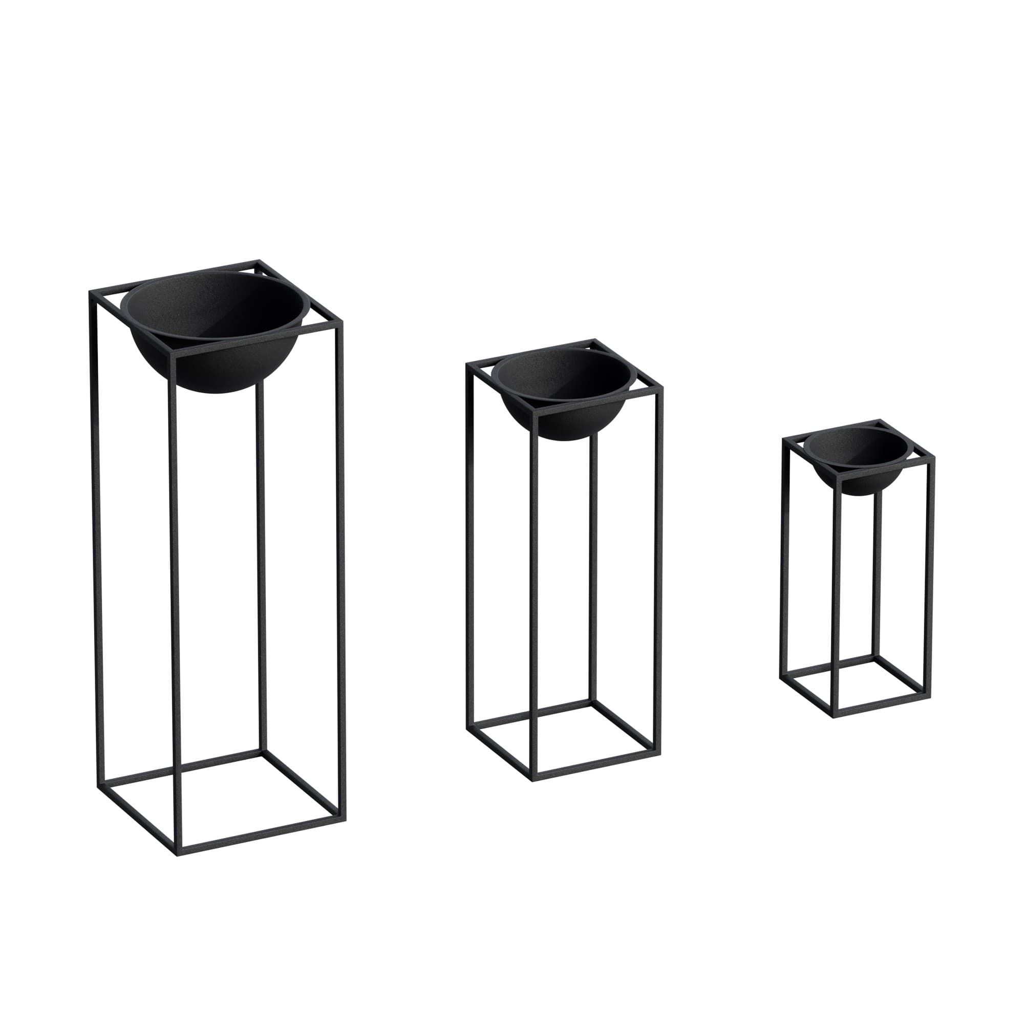 NORDVÄRK GED-019 blomsterställ - svart metall (set om 3)