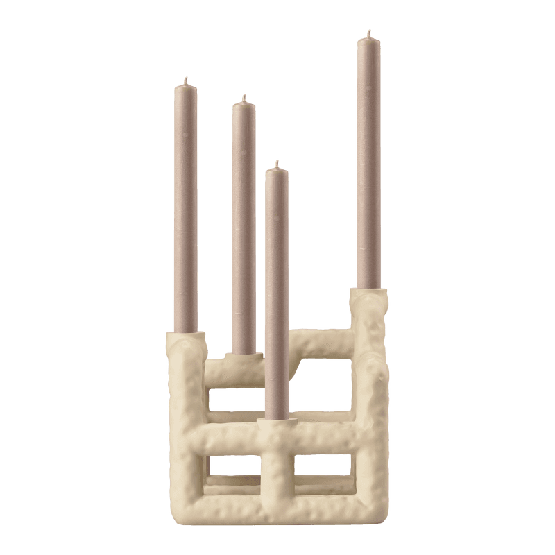 VILLA COLLECTION Ljungljushållare, för 4 kronljus - äkta polyresin (21x21)