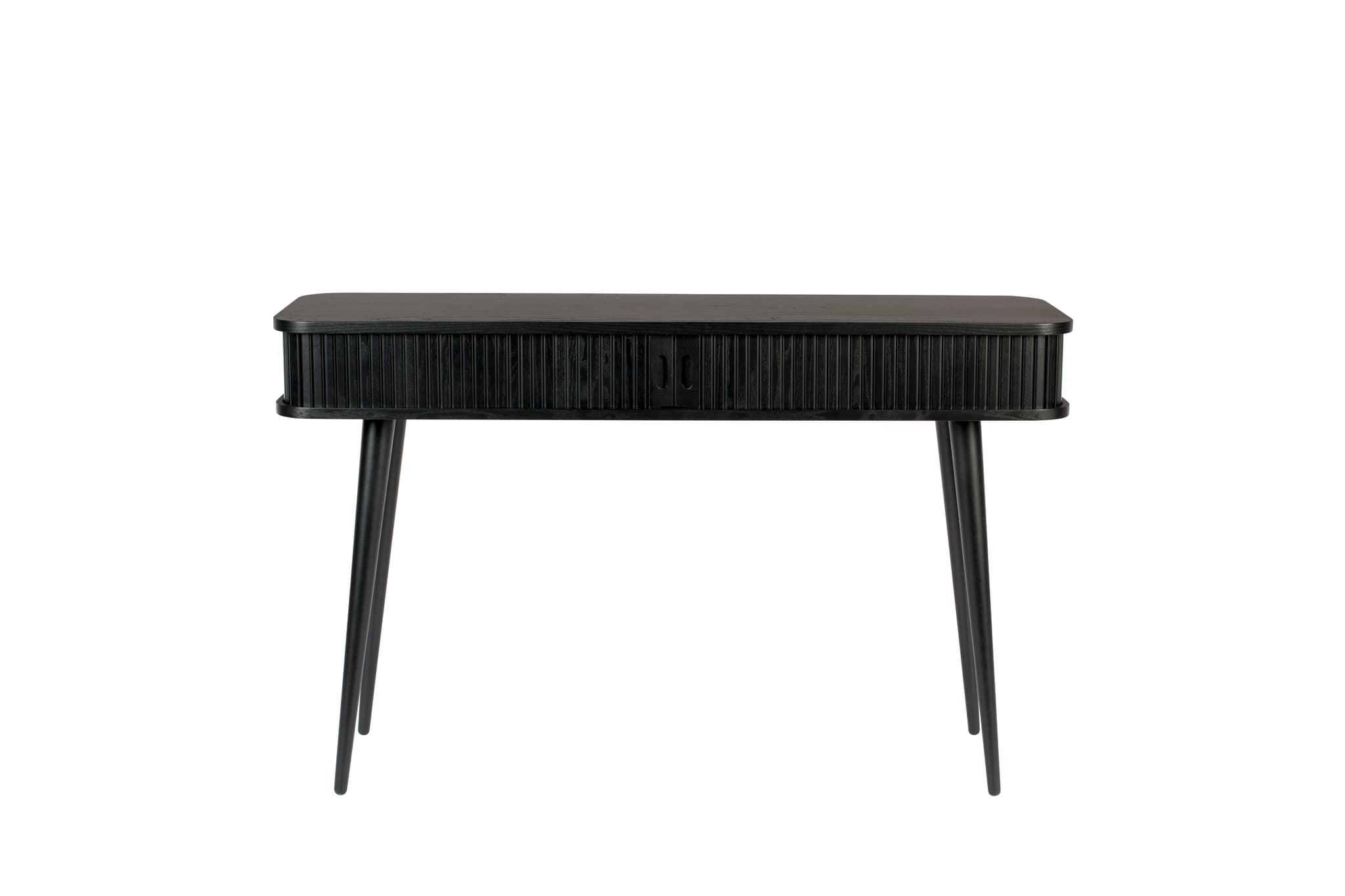 ZUIVER Barbier konsolbord, w. 2 skjutdörrar - svart ekfanér och gummiträ (120x35)