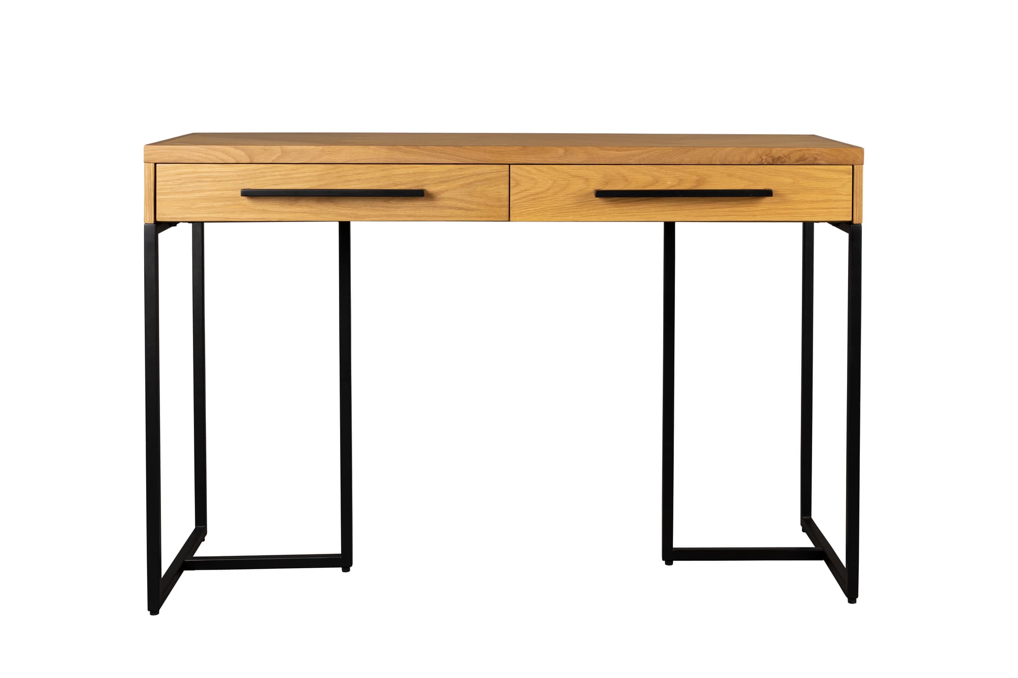 DUTCHBONE Klass konsolbord, w. 2 lådor - naturlig ek och svart stål (120x45)