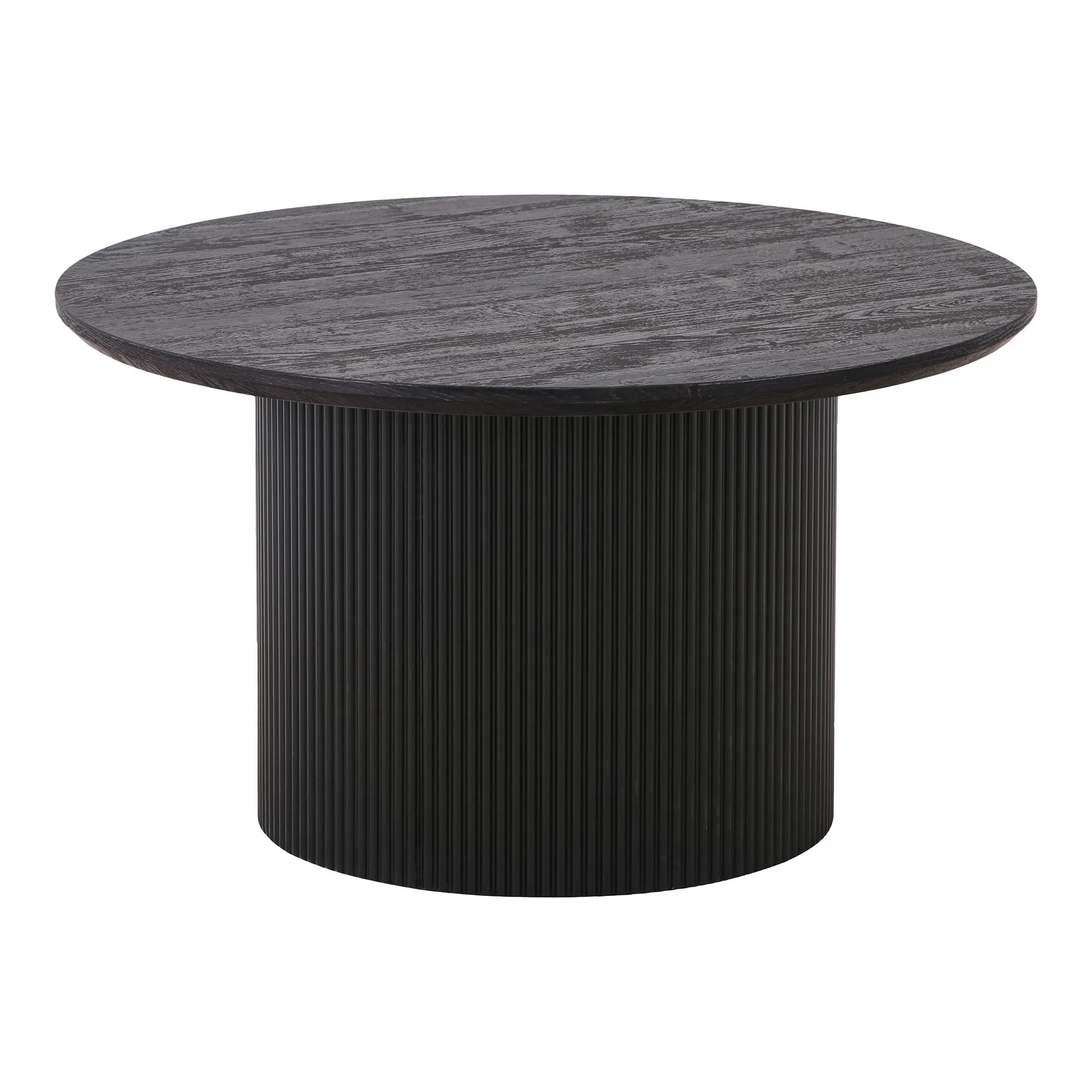 HOUSE NORDIC Boavista soffbord, runt - mörkbrunt dekorpapper och svart trä (Ø80)