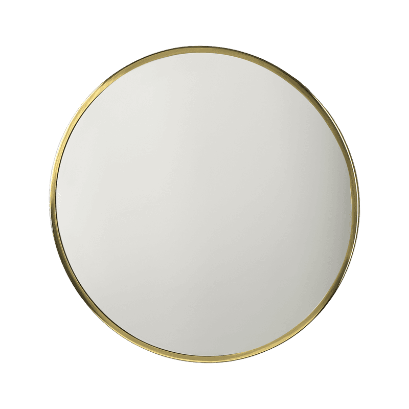 VILLAKAMLING Vardo väggspegel, rund - spegelglas och mässingsjärn (Ø80)