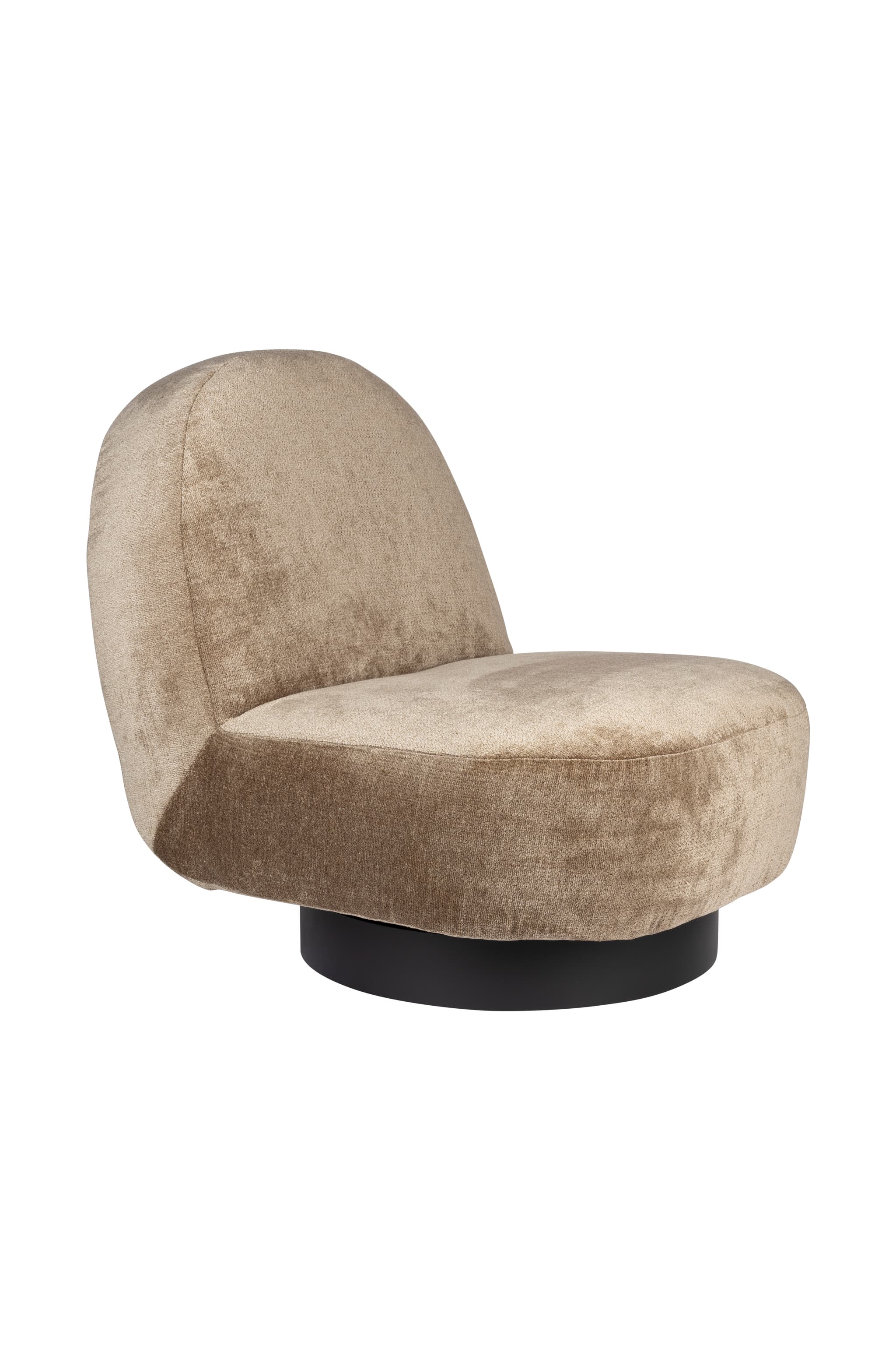 ZUIVER Eden snurrstol - mossgrön polyester och svart stål