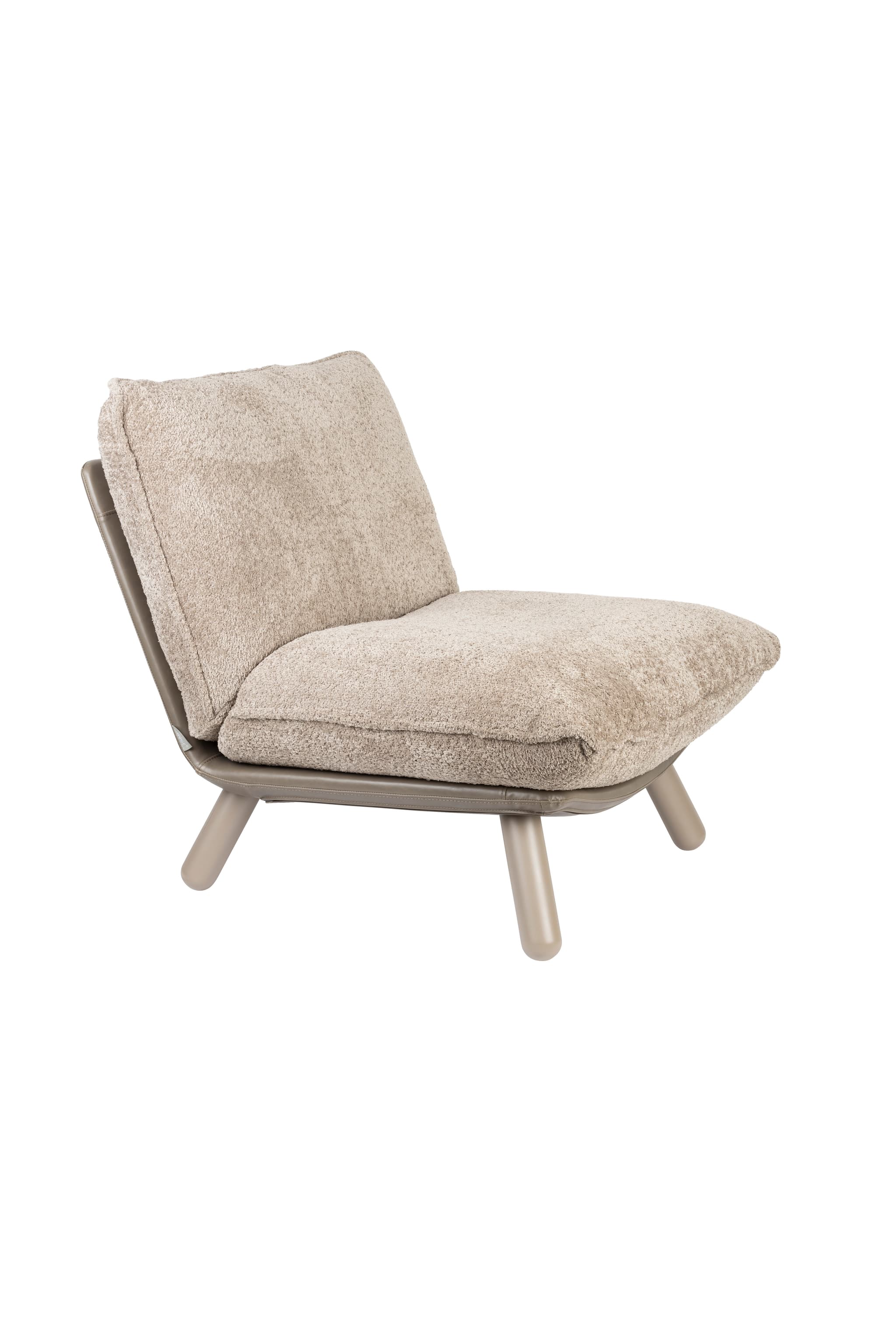 ZUIVER Lazy Sack fåtölj - beige/grå polyester/bok trä