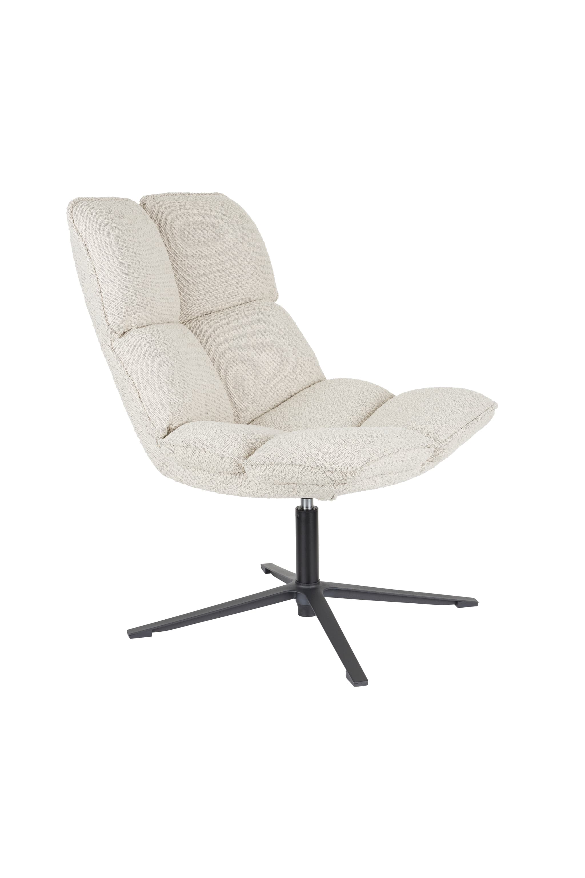 WHITE LABEL LIVING Bros loungefåtölj - ljusgrå polyester och metall