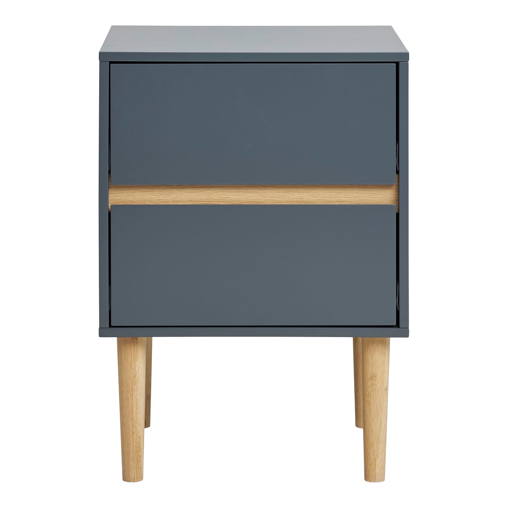 HOUSE NORDIC Bisley sidobord, med 2 lådor - mörkgrå MDF och furu (40x35)