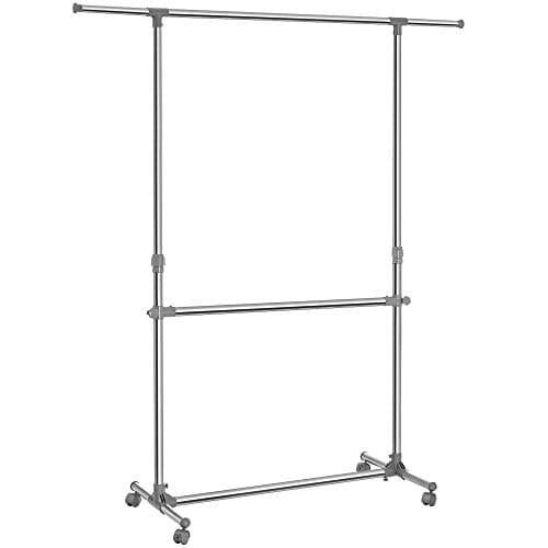 SONGMICS Klädhängare, grå, (101-163) x 49 x (113-198) cm