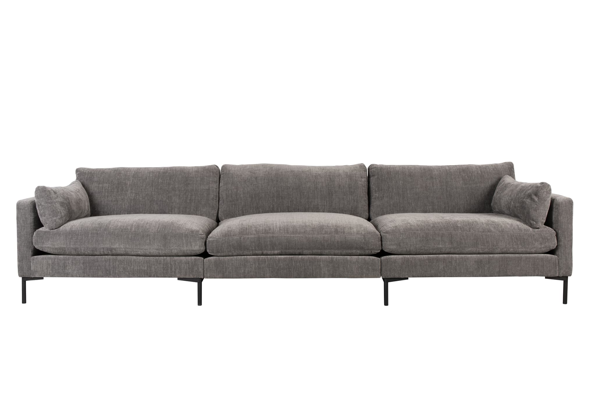 ZUIVER Sommar 4,5-sits soffa - antracitgrå polyester och stål