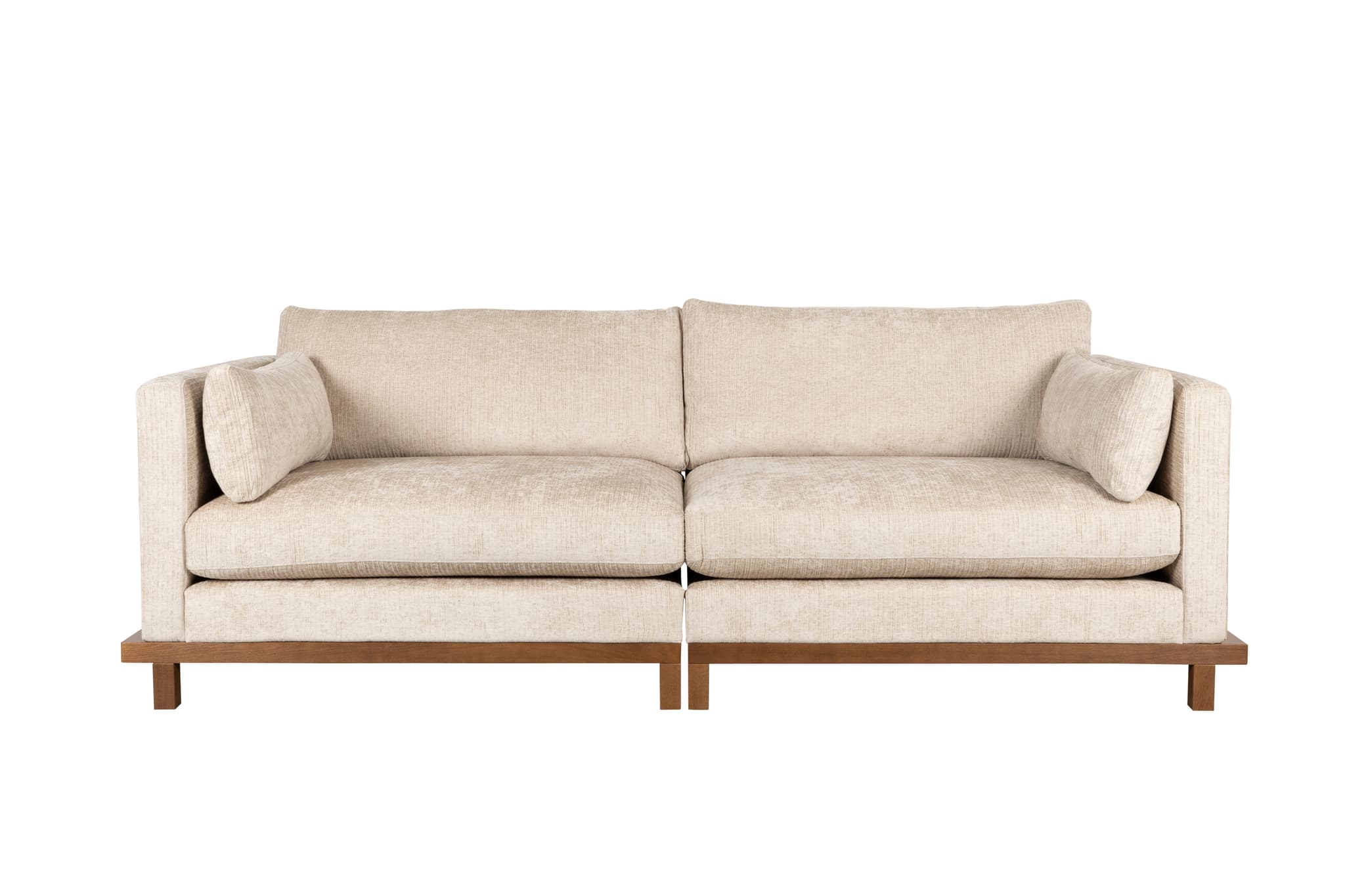 ZUIVER Blossom 3-sits soffa - äkta tyg och ek