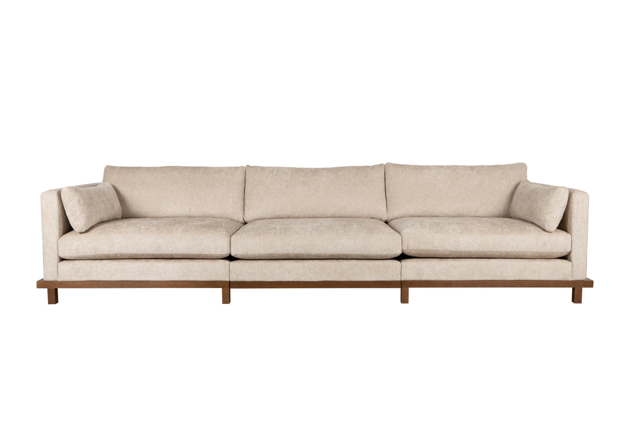 ZUIVER Blossom 4,5-sits soffa - äkta tyg och ek